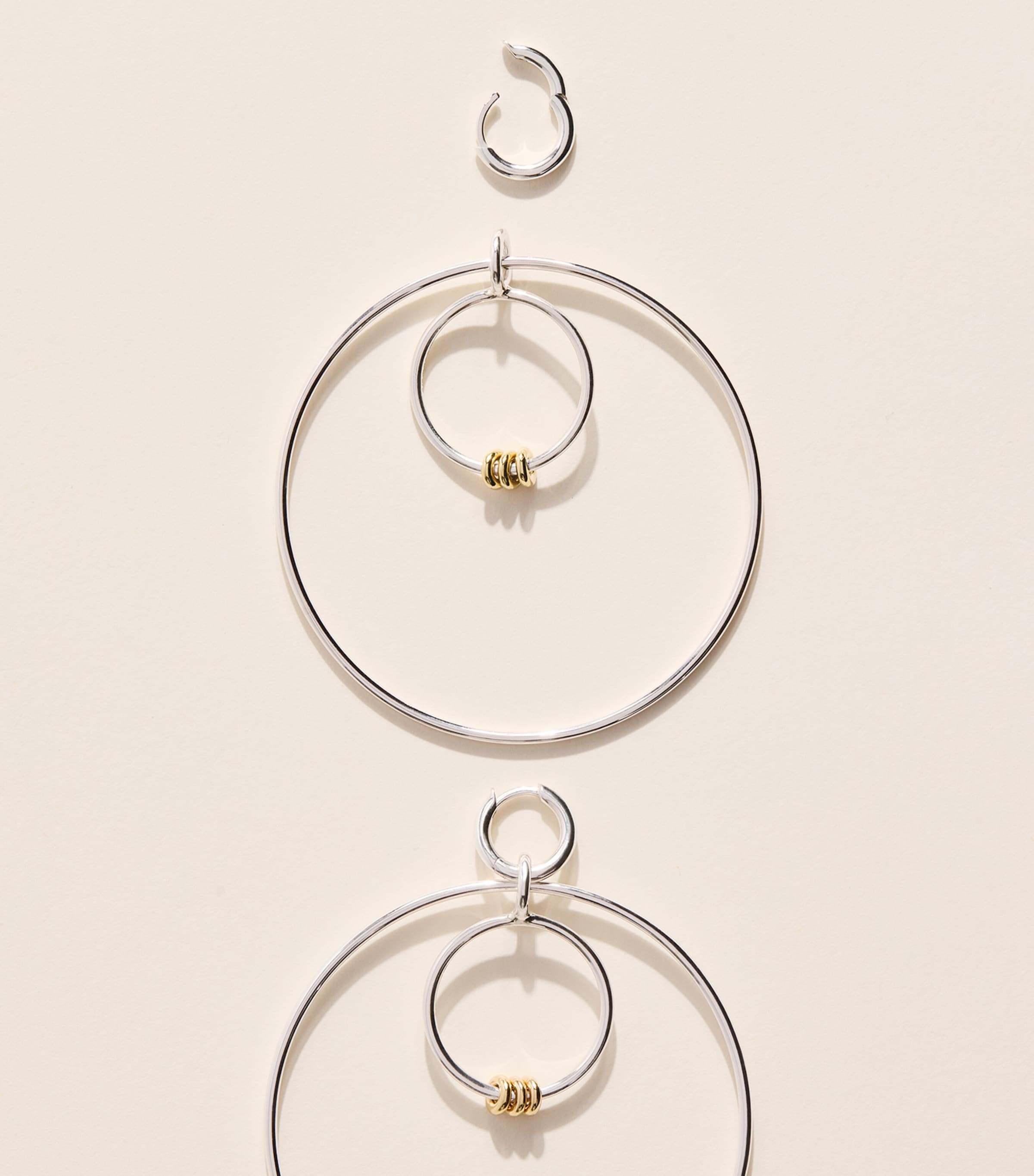 Spinelli Kilcollin Sterling Silver and Yellow Gold Echo Hoop Earrings Sterling Silver Image 5