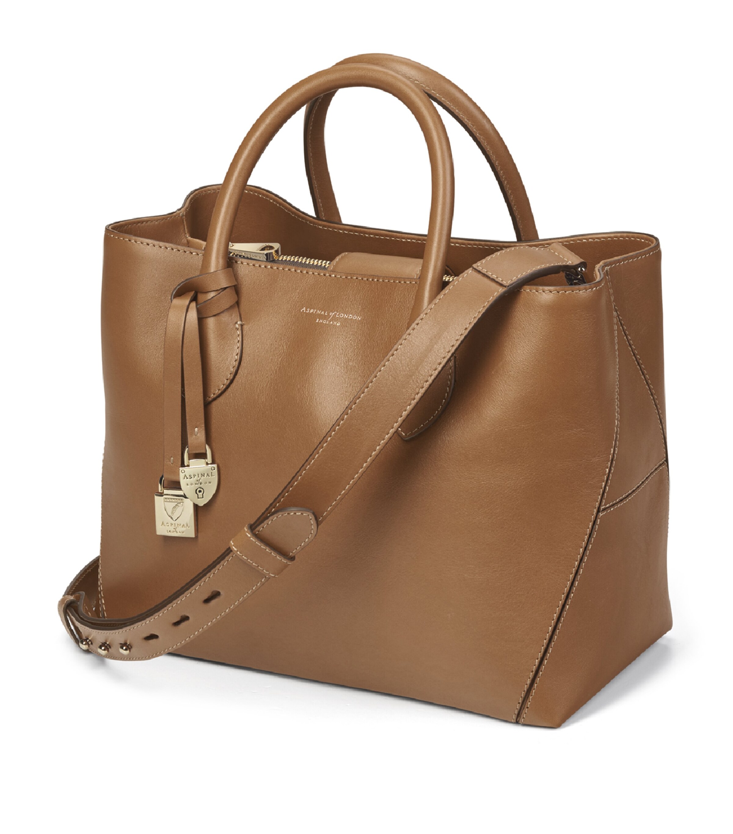 Midi Leather London Tote Bag BROWN Image 4