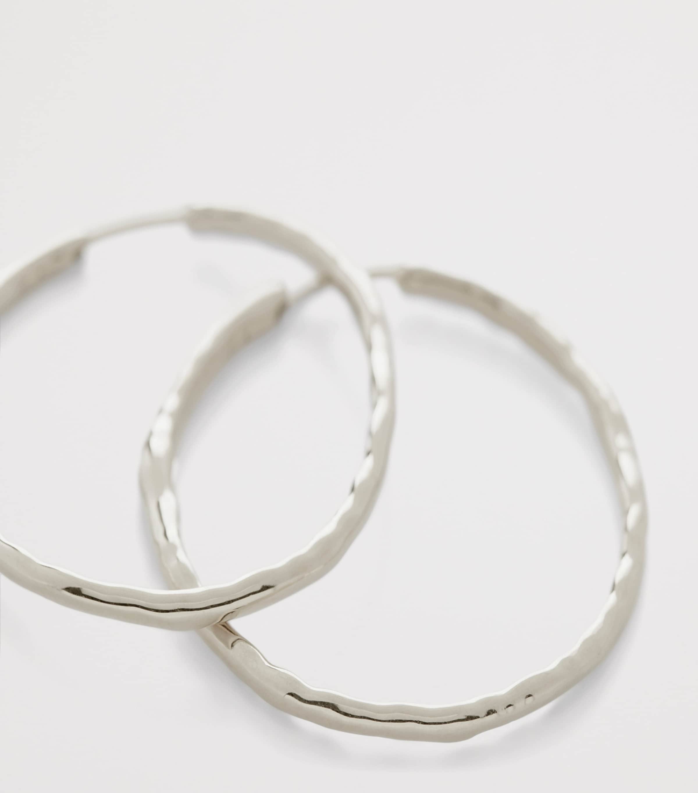 Monica Vinader Large Sterling Silver MV Siren Must Hoop Earrings Sterling Silver Image 2