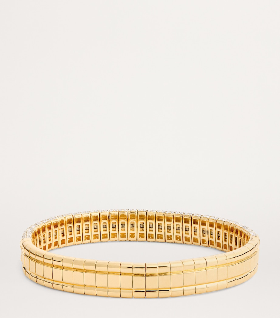 Yellow Gold and Diamond Stretch Bracelet YELLOW GOLD Image 3
