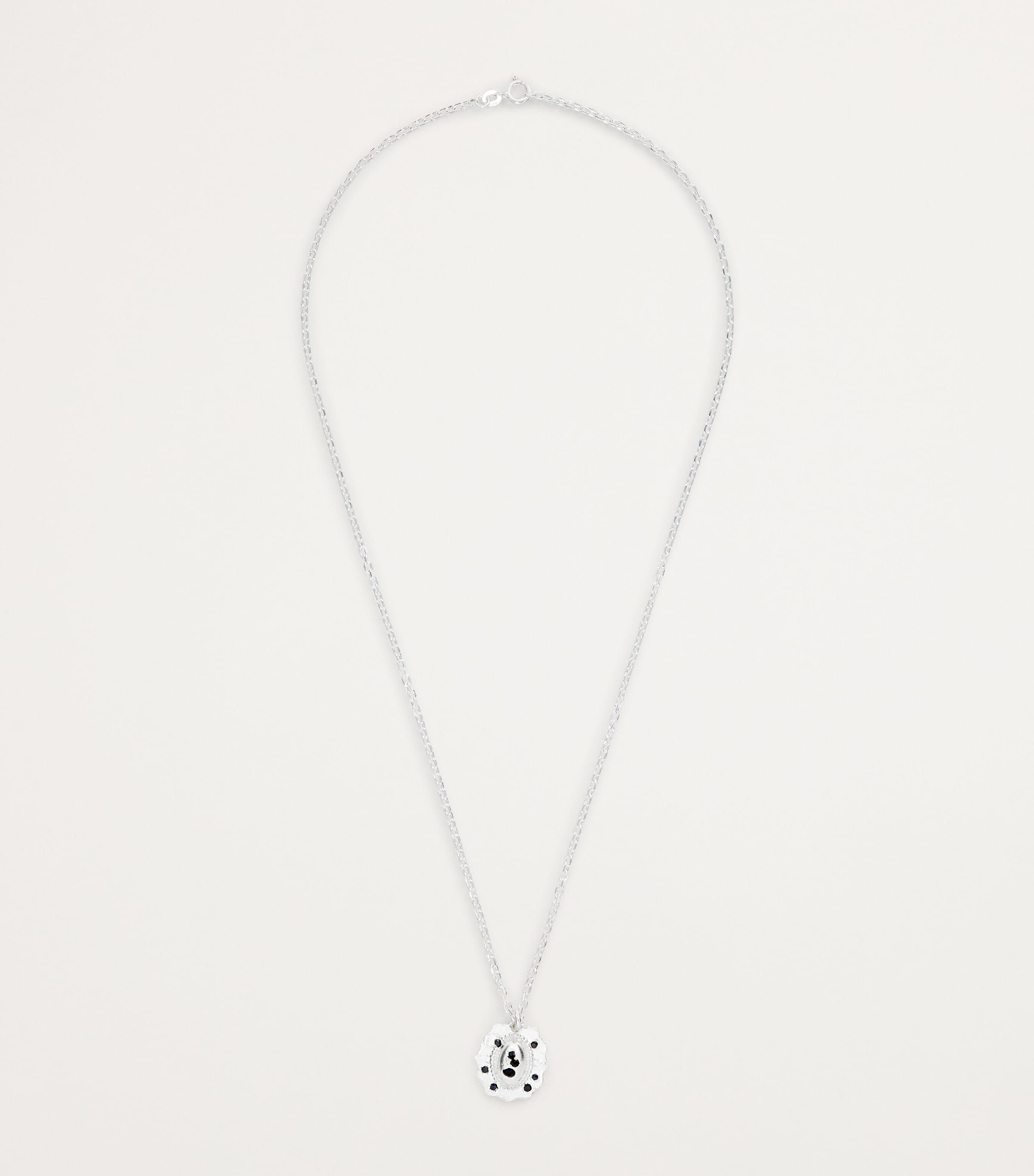 THE OUZE Sapphire-Embedded Medallion Necklace Blue Image 3