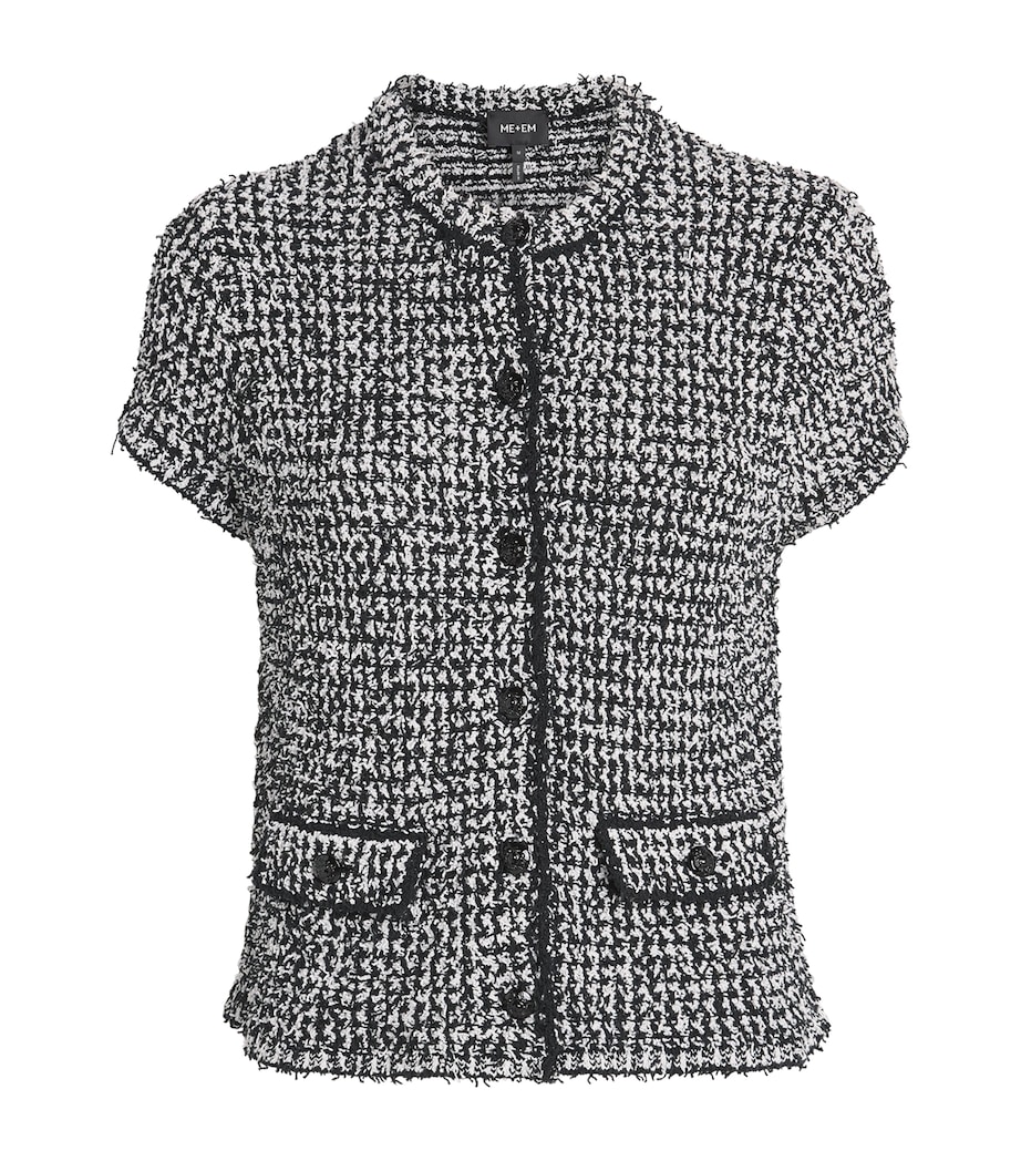 Cotton-Blend Textured Jacket BLACK/WHITE Image 1
