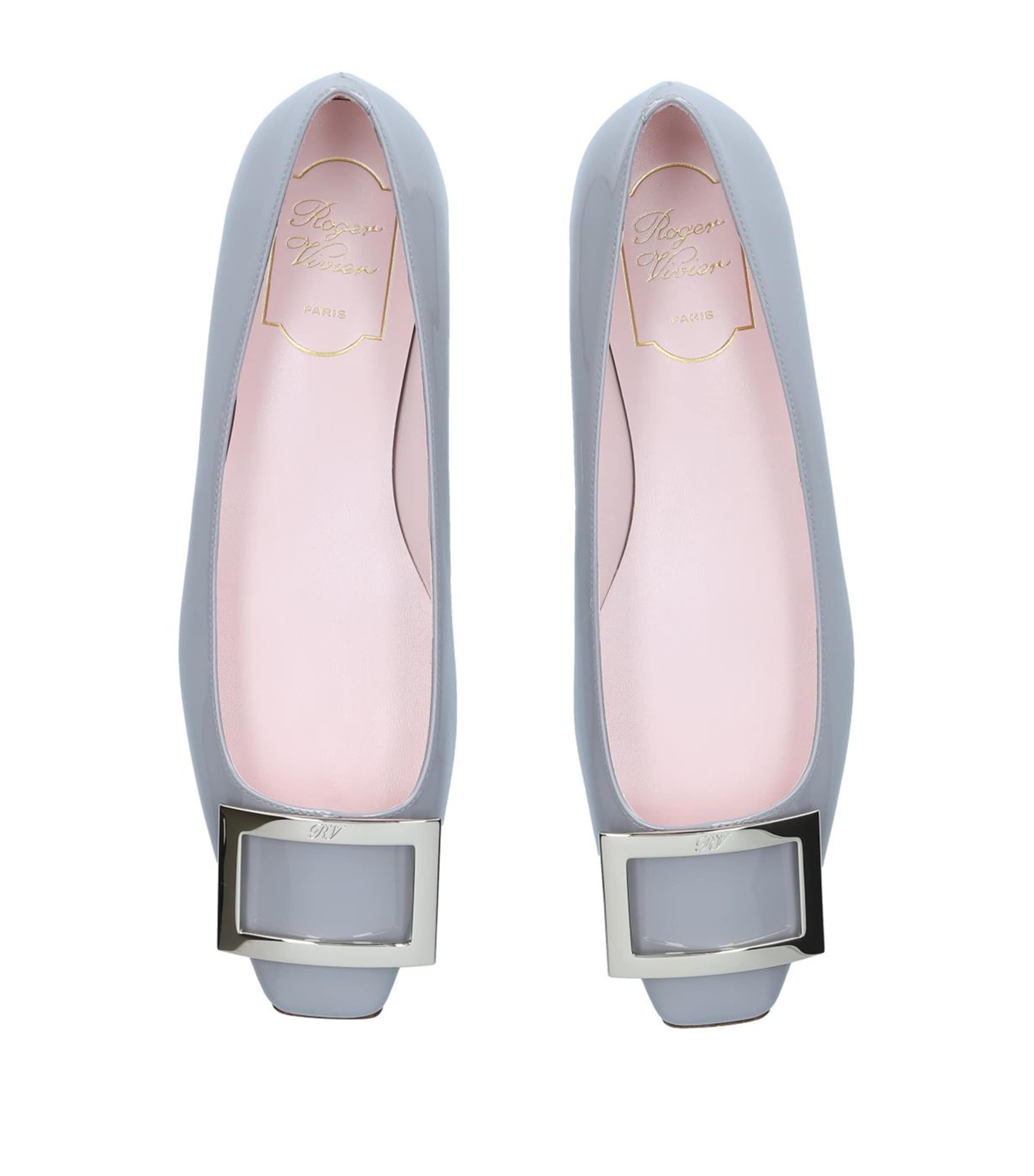 Patent Leather Trompette Ballet Flats GREY Image 4