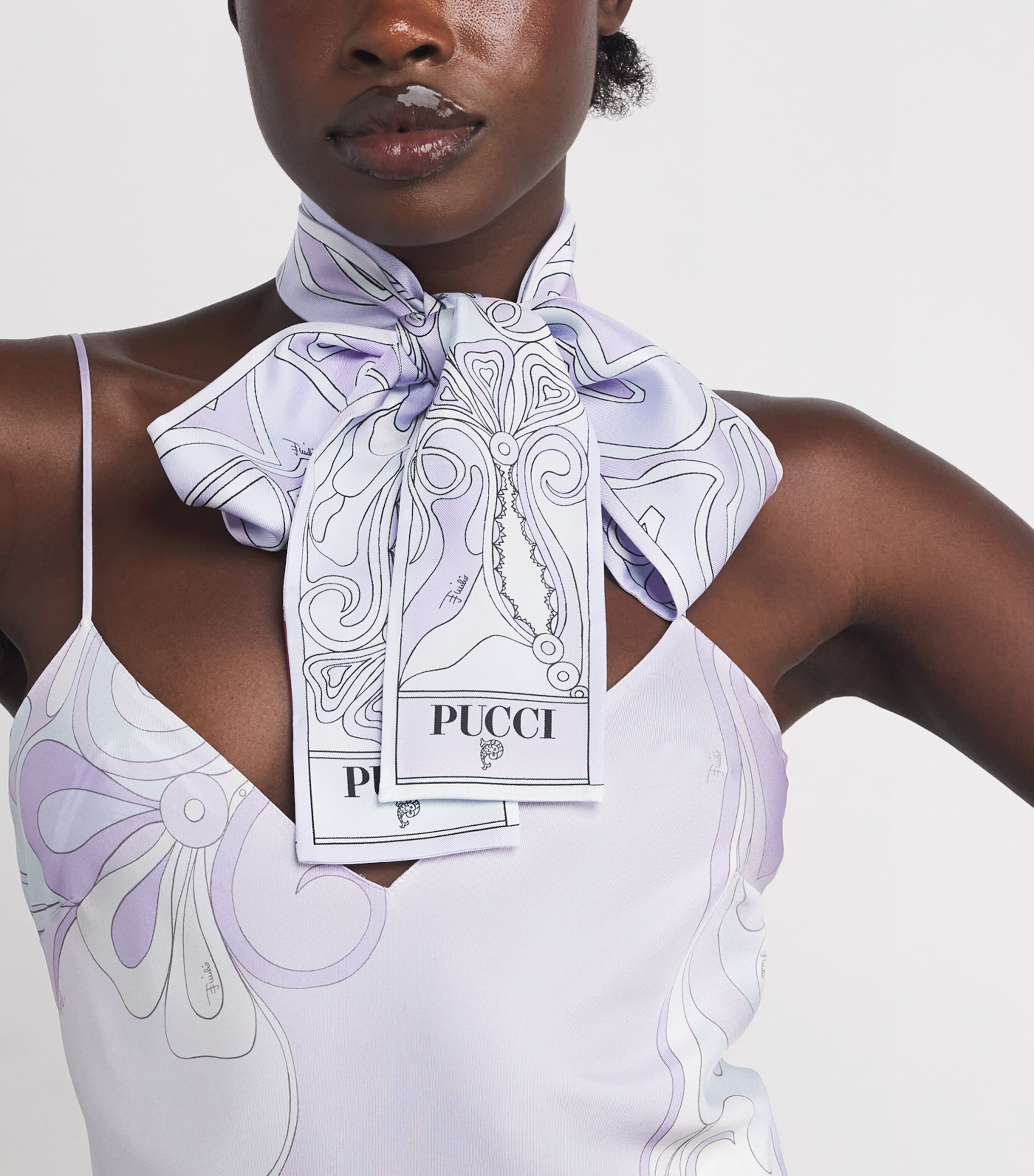 Silk Printed Scarf 2/LAVANDER Image 2