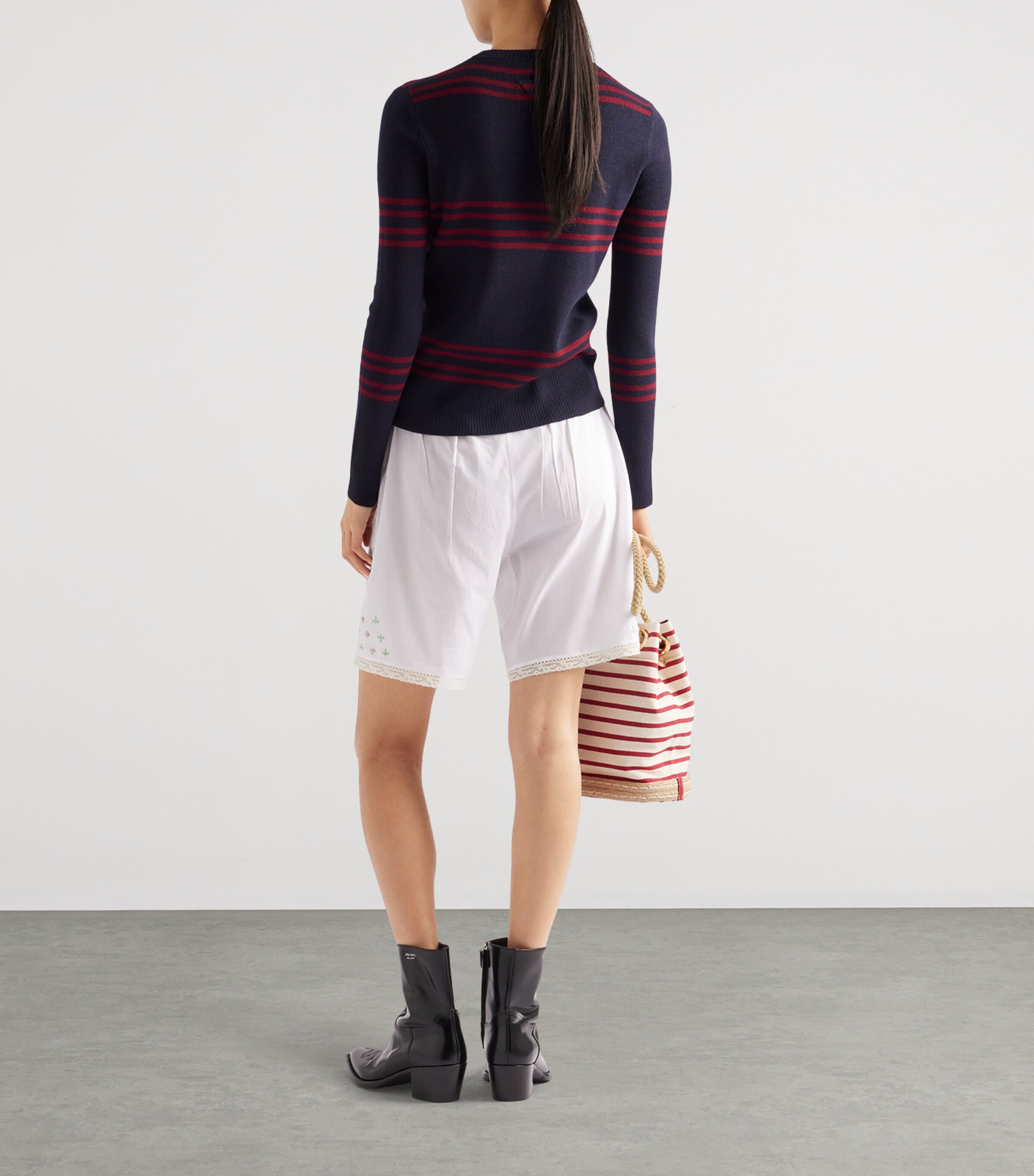 Prada Womens Wool Stripe Sweater Image 5