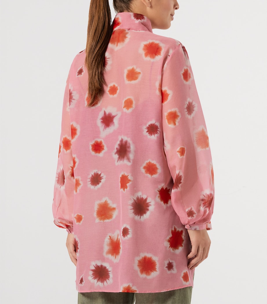 Marina Rinaldi Womens Cotton-Silk Printed Blouse Pink Image 4