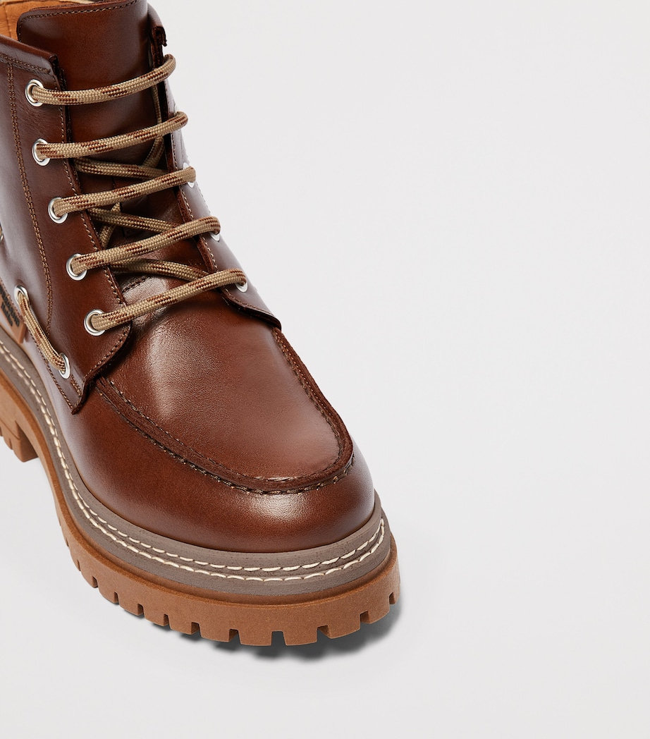 Weekend Max Mara Leather Ankle Boots Brown Image 5