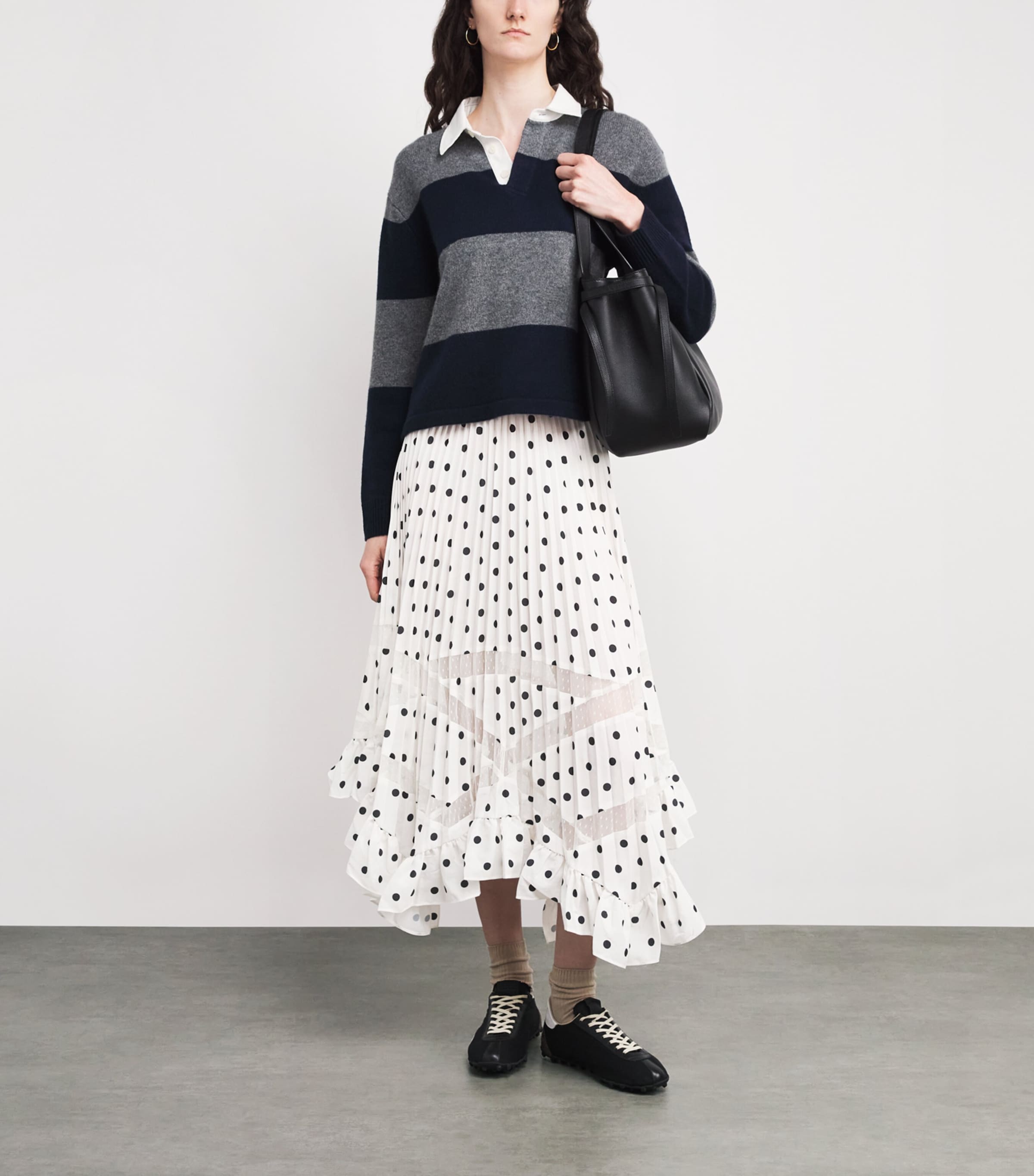 Polka-Dot Pleated Midi Skirt LIGHT PRINT Image 2