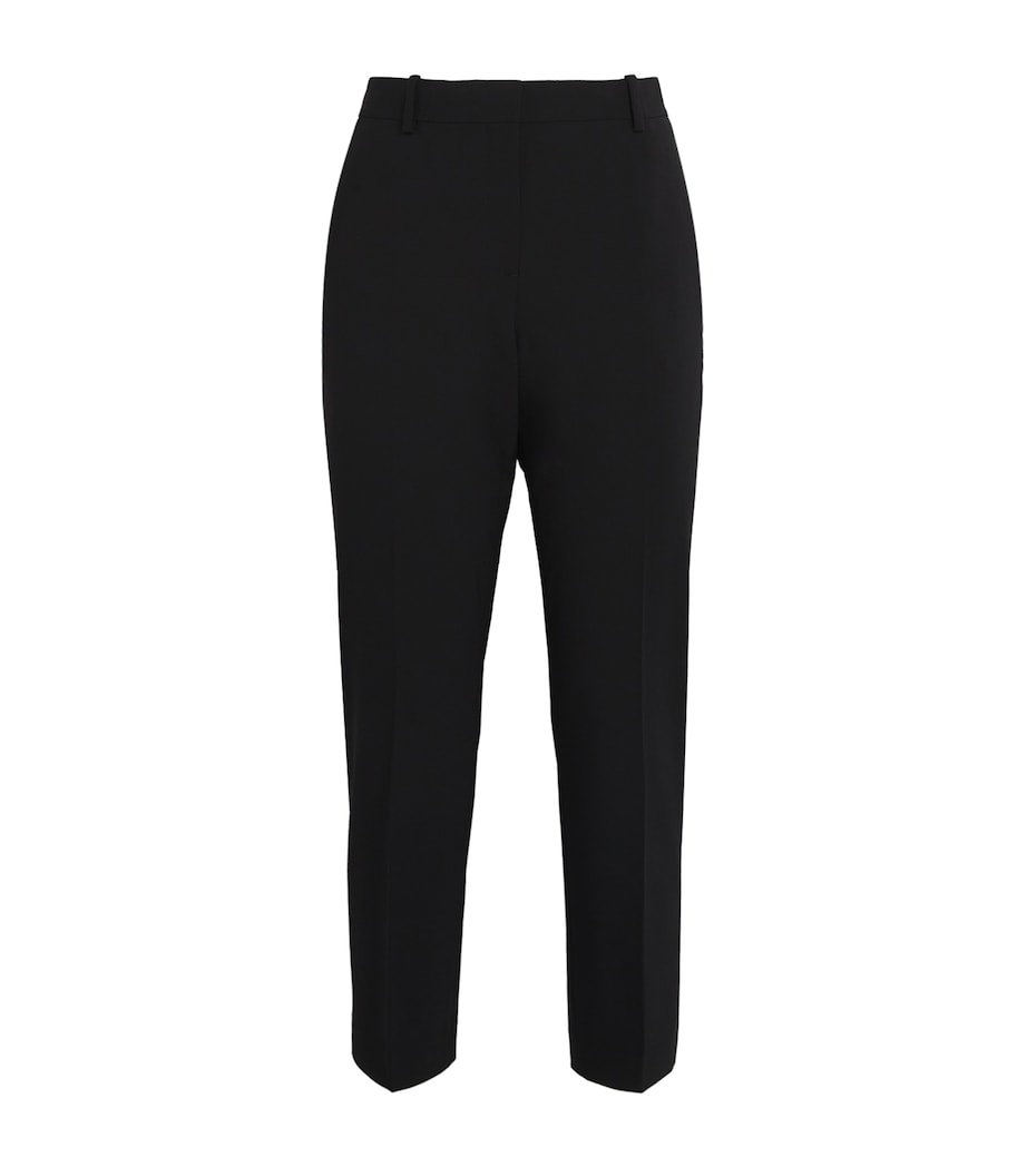 Theory Womens Stretch-Wool Cropped Treeca Trousers Black Image 1