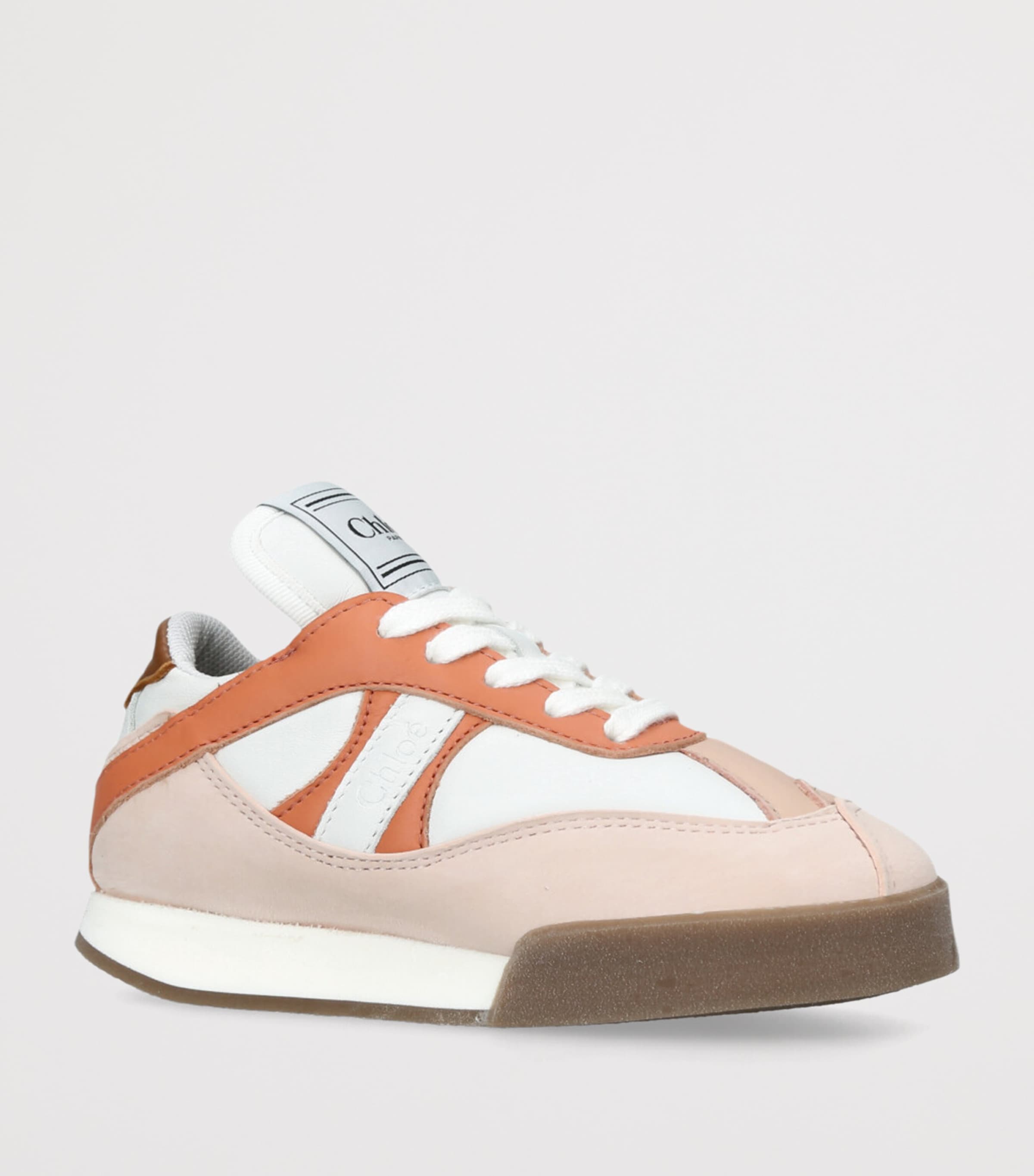Chloé Kids Leather Kick Sneakers White/oth Image 3