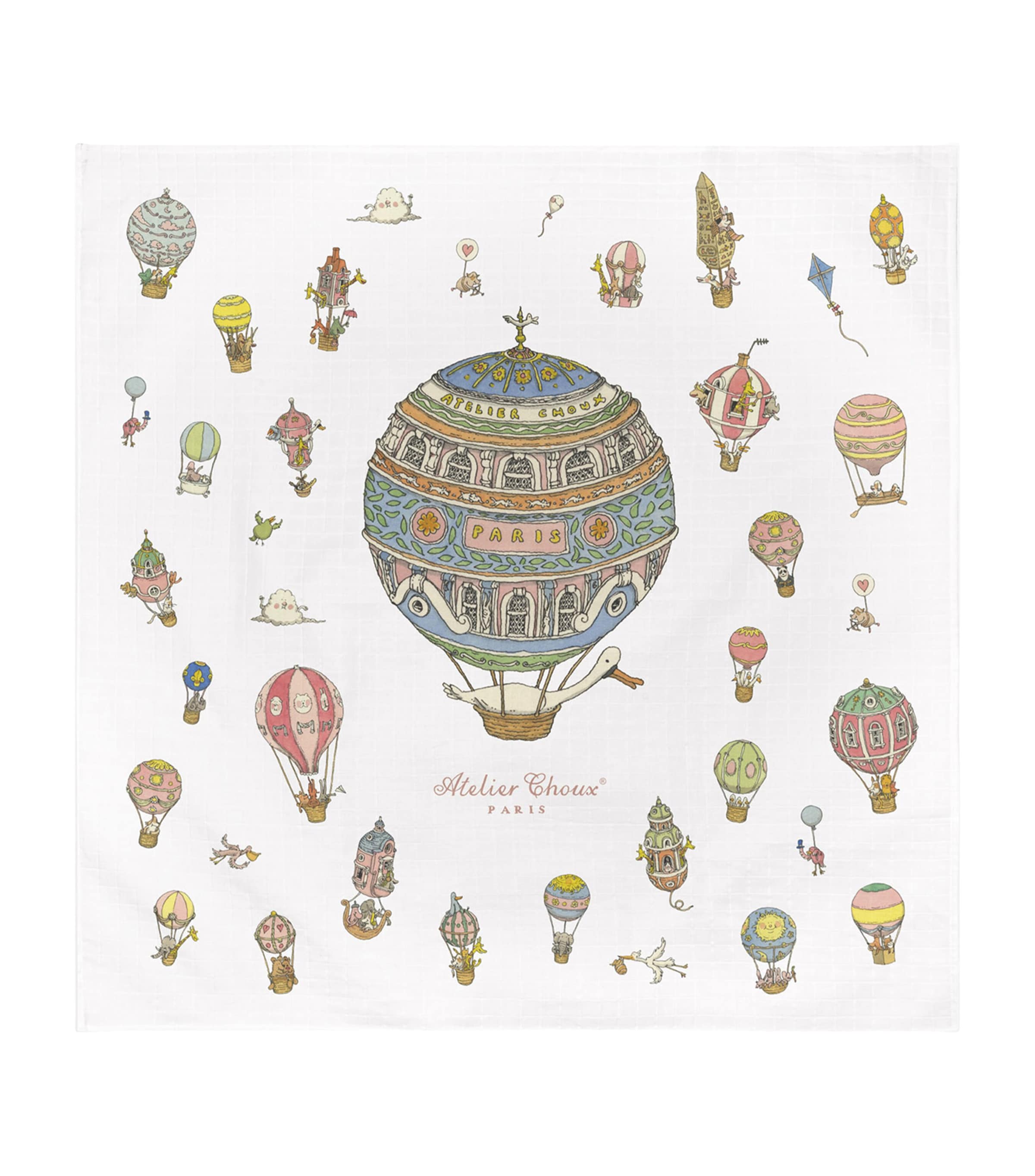 Atelier Choux Hot Air Balloon Blanket White Image 1