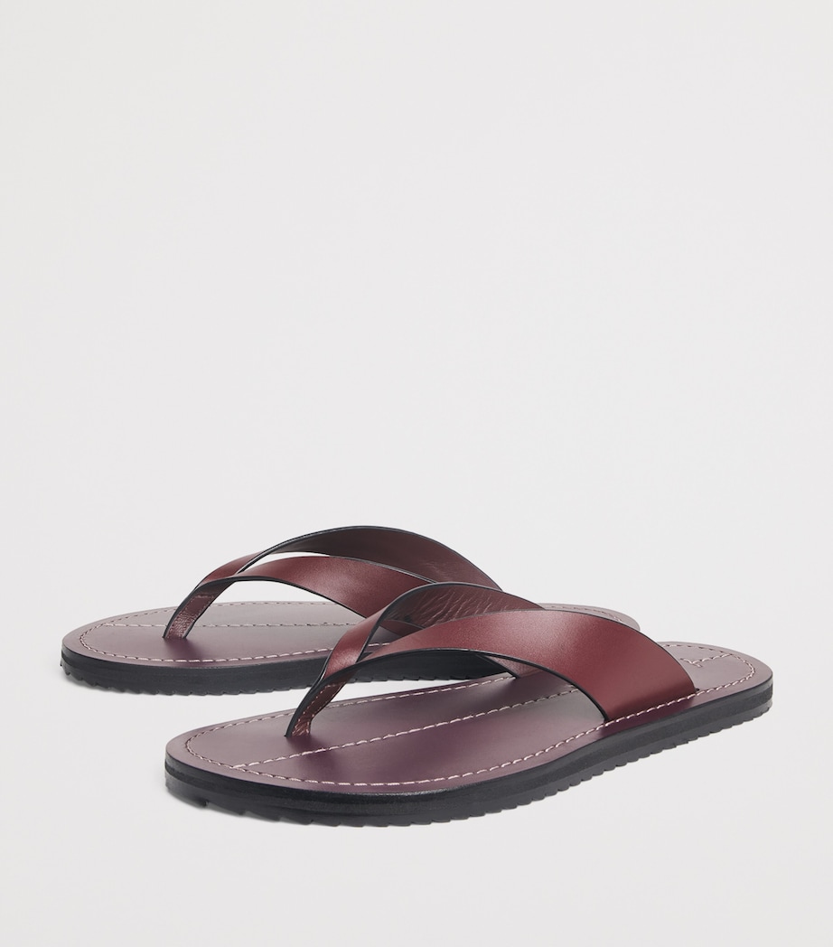 Suede Flora Flip Flops MERLOT Image 3