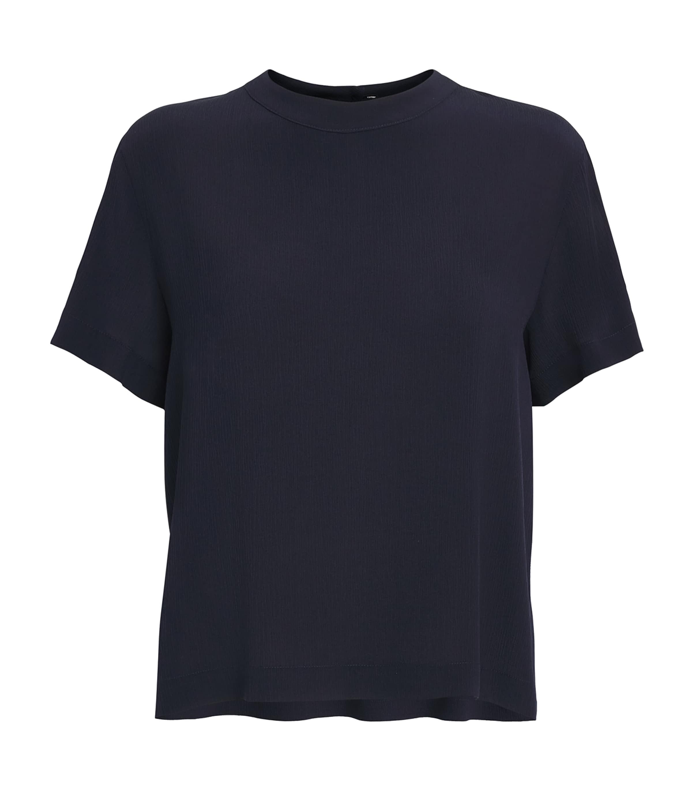 NOMADISSEM Womens Silk Shirred Top Dark Navy Image 1