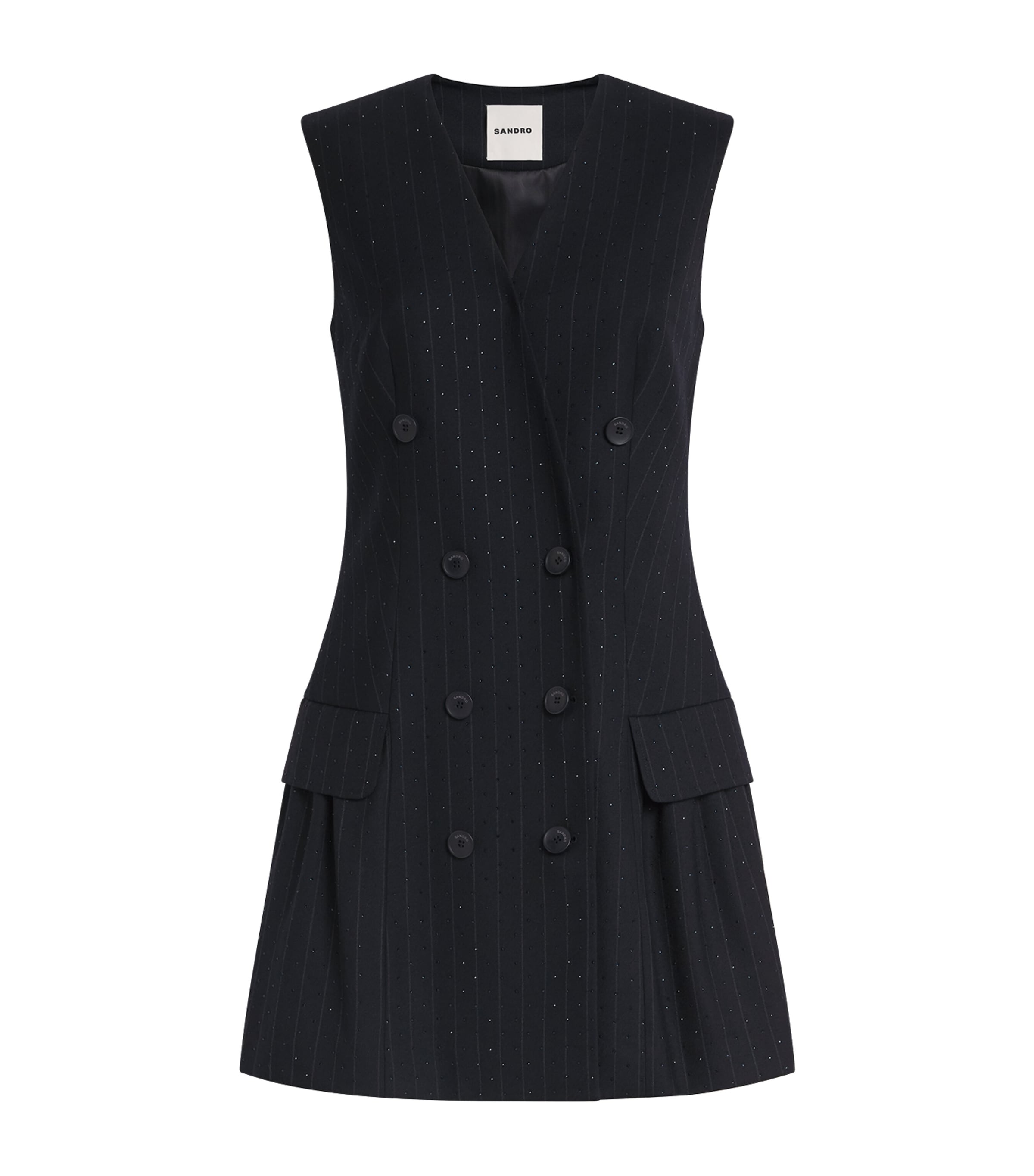 Embellished Pinstripe Mini Dress NAVY BLUE Image 1