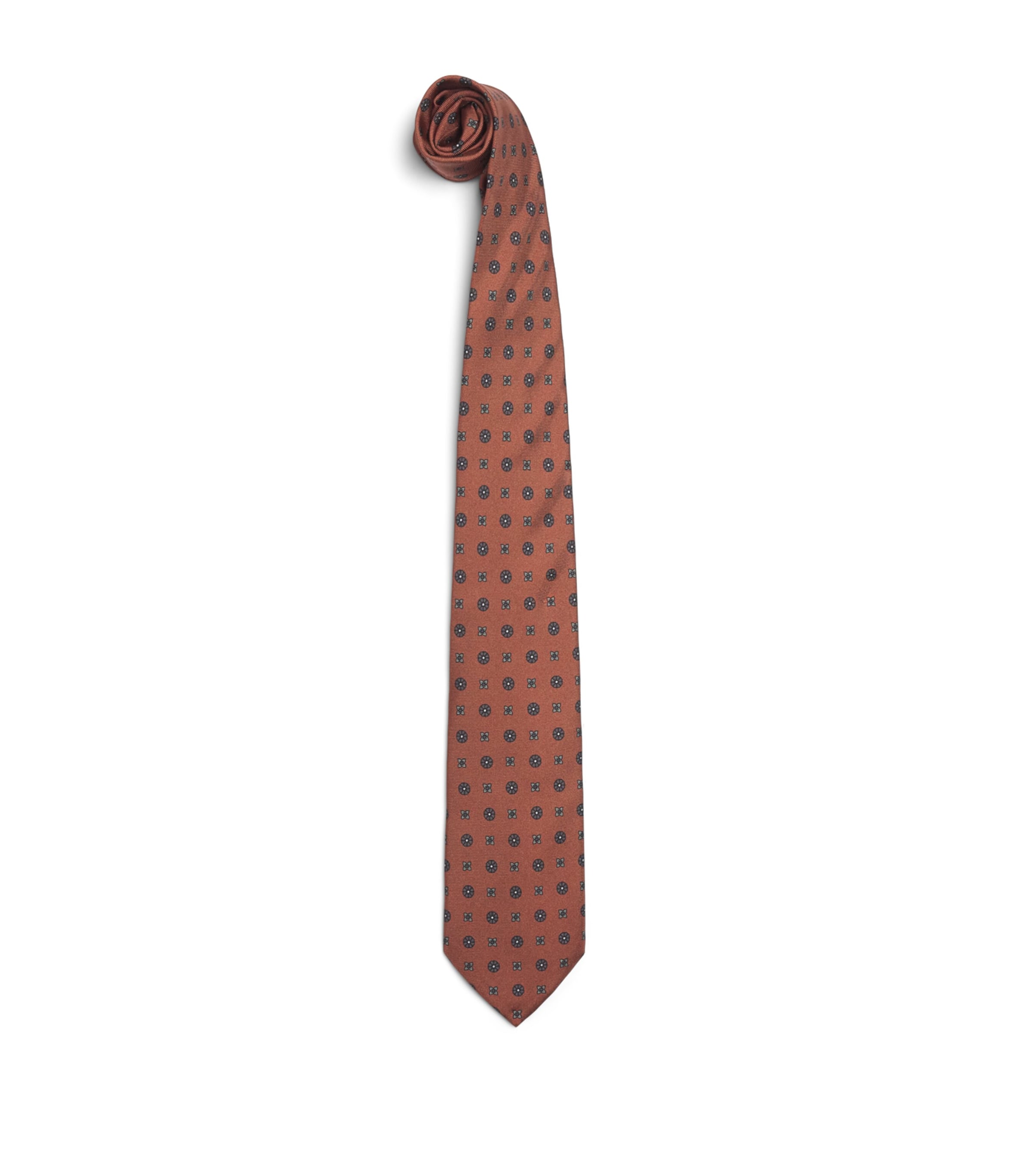 Corneliani Silk Patterned Tie Dark Orange Image 1