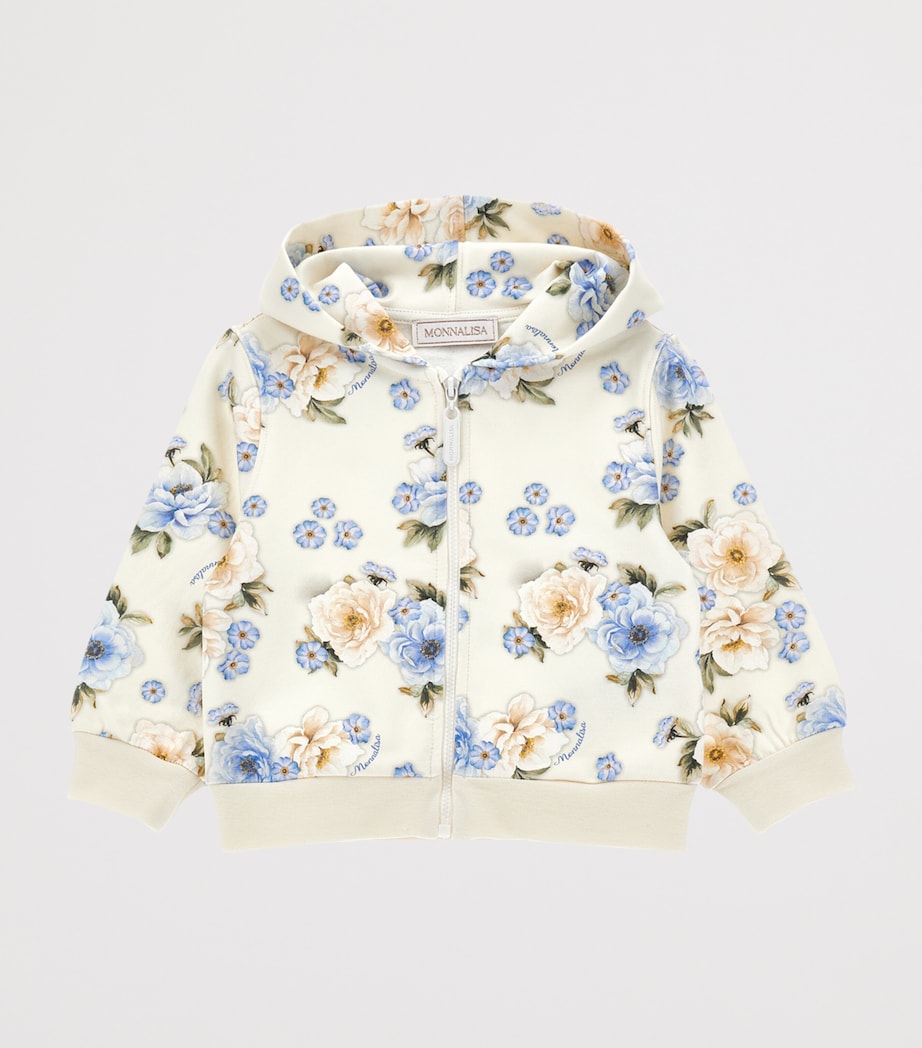 Floral Print Hoodie and Sweatpants Set (3-36 Months) ECRU/CELESTE Image 3