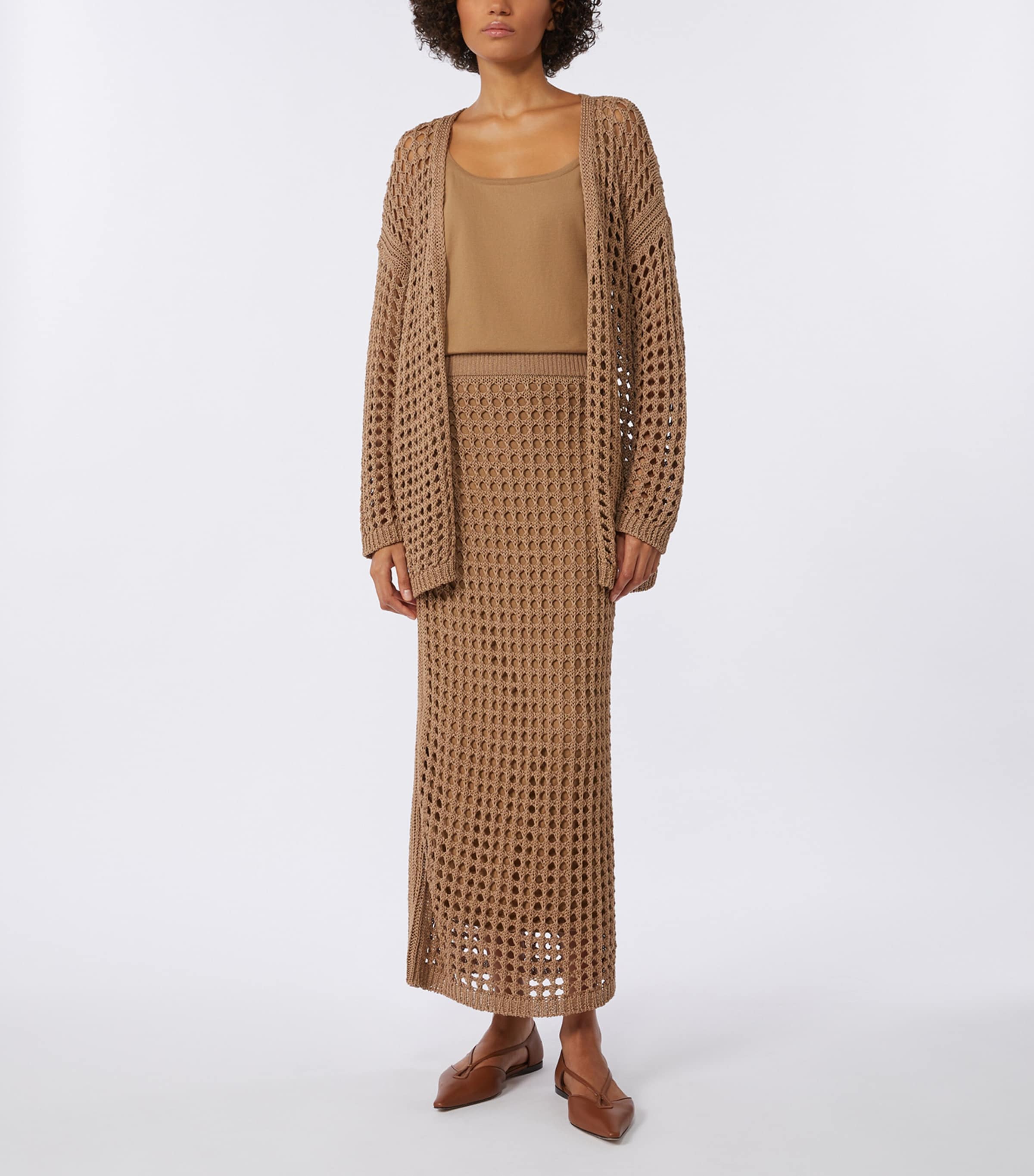 Max Mara Womens Knitted Tank Top Desert Image 2