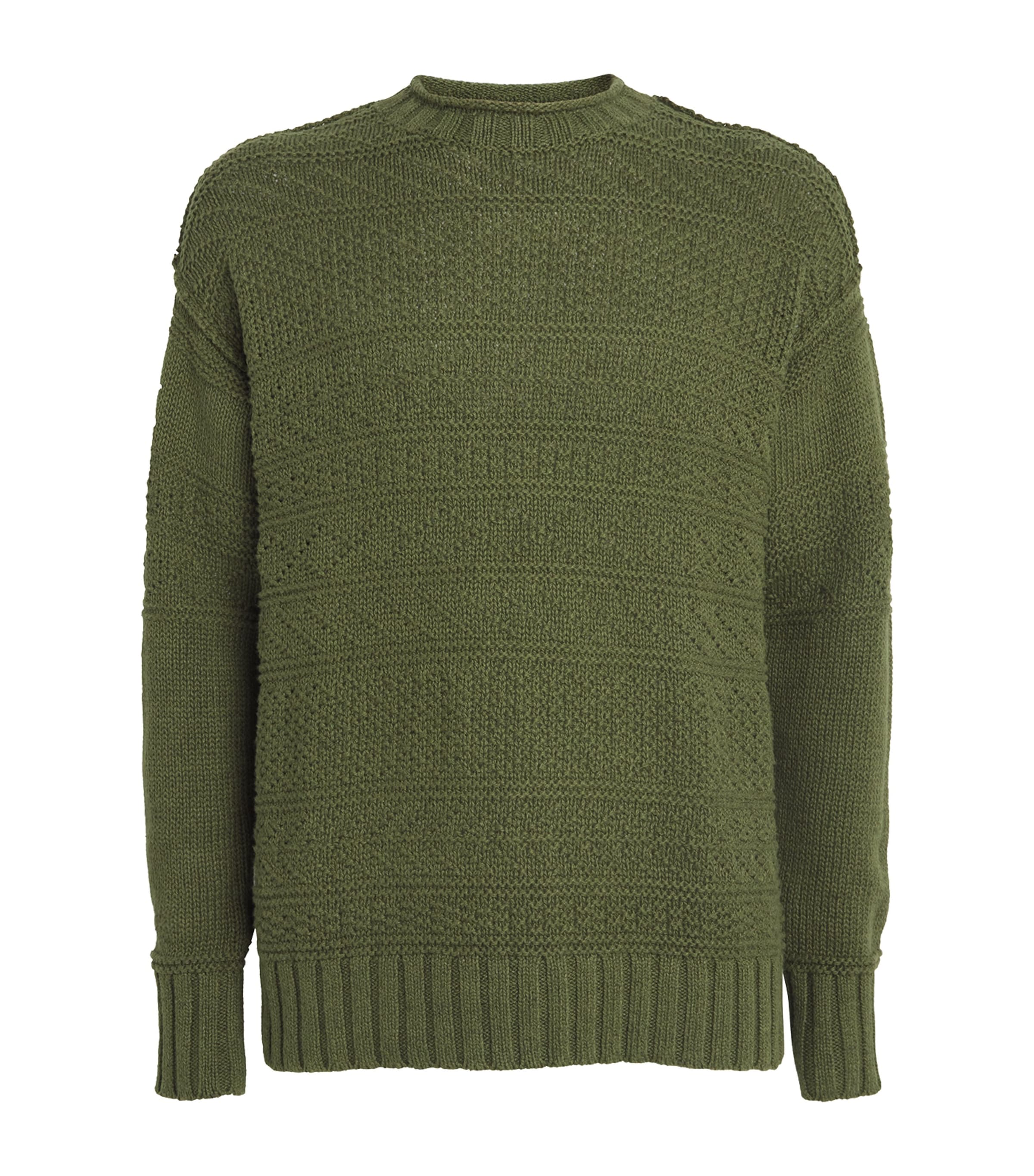 Polo Ralph Lauren Mens Linen-Cotton Sweater Olive Image 1