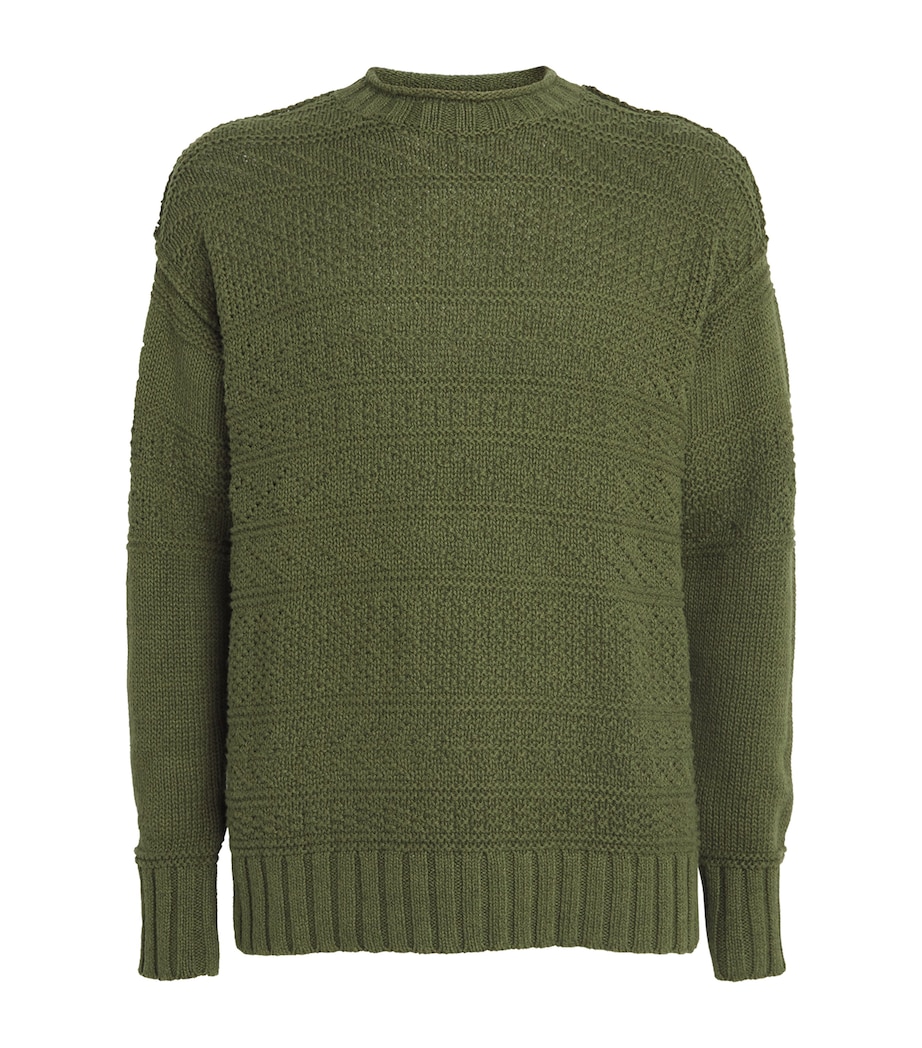 Polo Ralph Lauren Mens Linen-Cotton Sweater Olive Image 1