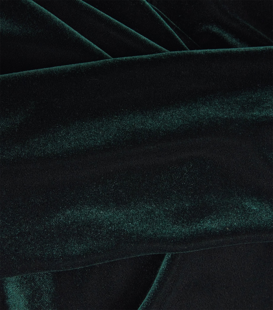 Talbot Runhof Womens Stretch-Velvet Draped Gown Hunter Green Image 6
