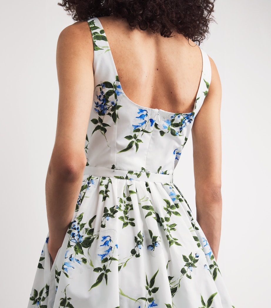 Emilia Wickstead Womens Organic Cotton Eglantine Mini Dress White Lilac Lillies Image 5