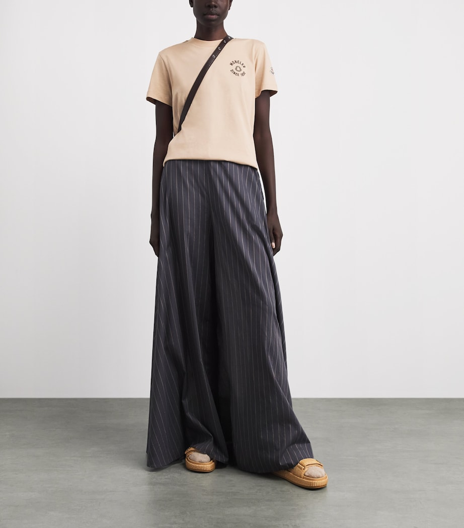 Moncler Womens Cotton Logo Embroidered T-Shirt Image 2