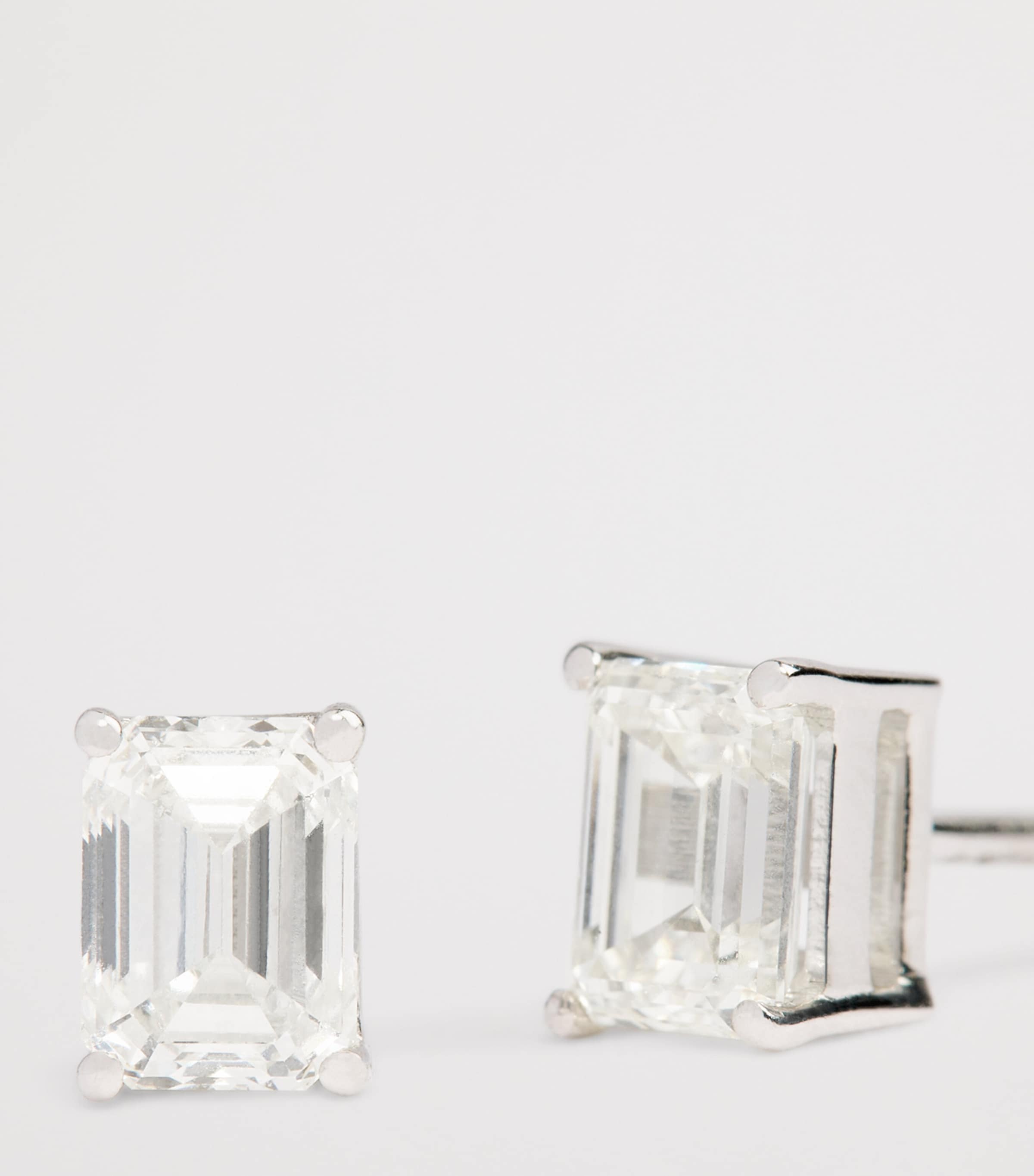 Harrods White Gold and Diamond Stud Earrings (1.50ctw) White Gold Image 6
