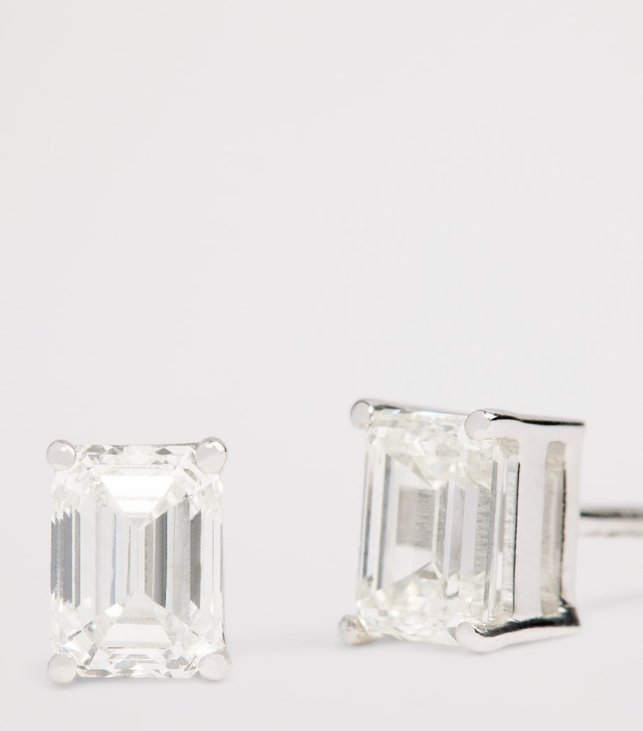 White Gold and Diamond Stud Earrings (1.50ctw) WHITE GOLD Image 5