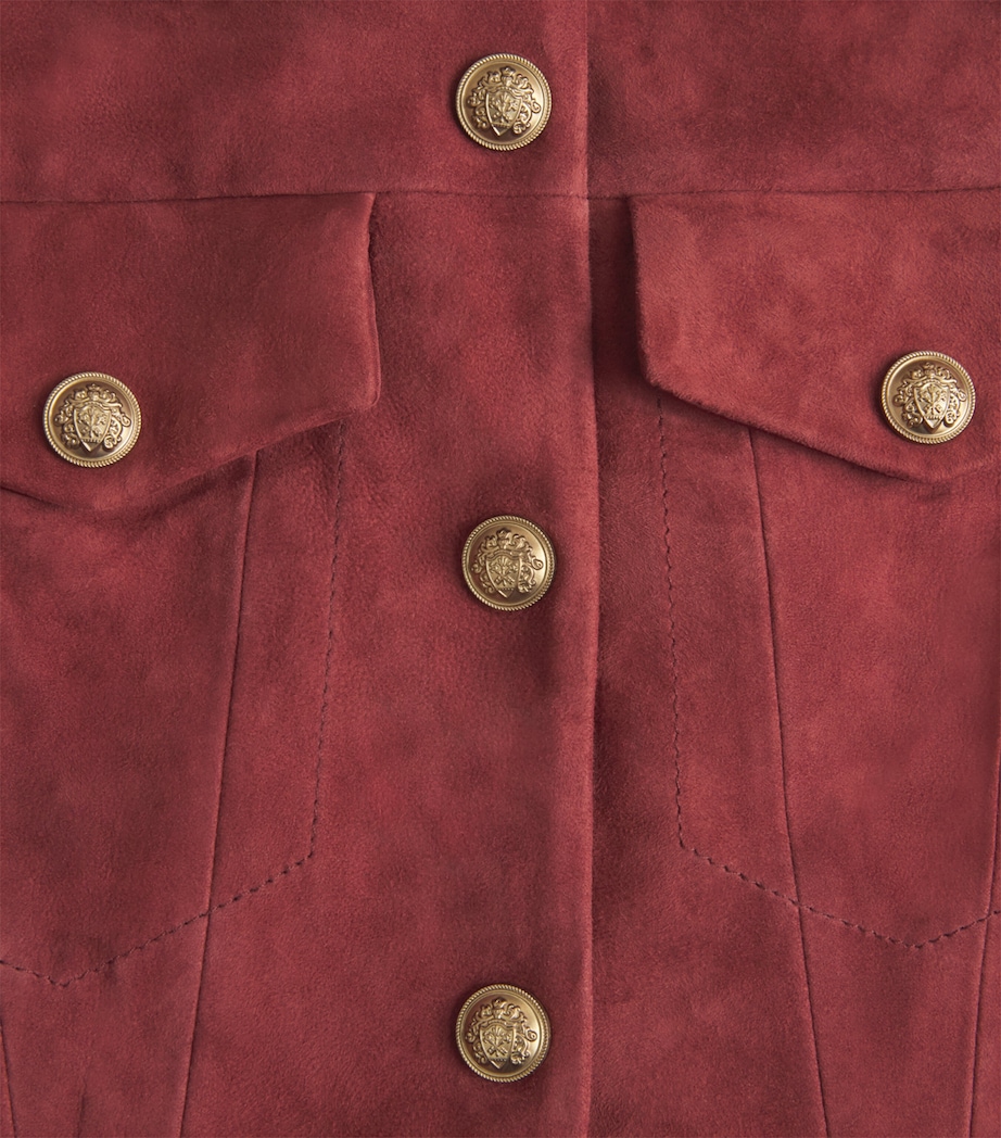 Alice+Olivia Womens Dorothie Suede Utility Jacket Cognac Image 6