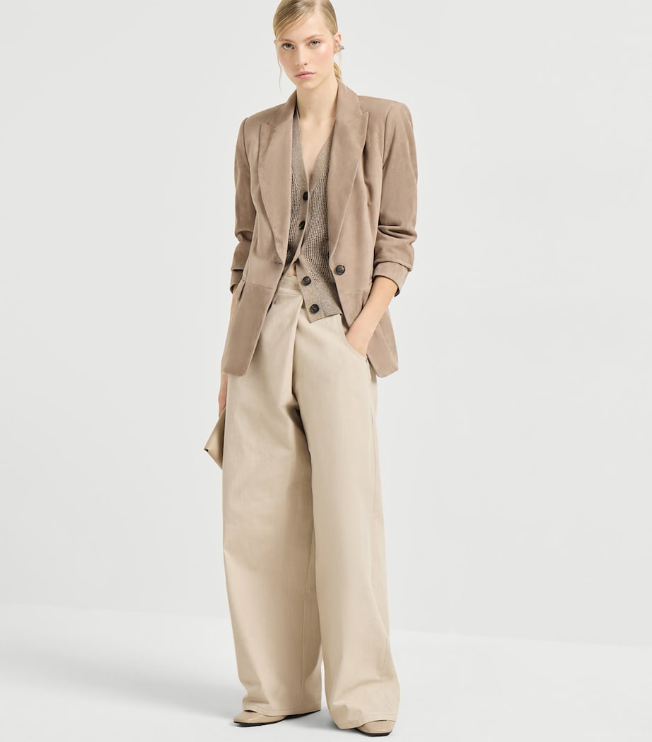 Cotton-Blend Sleeveless Cardigan CCJ17 Image 4