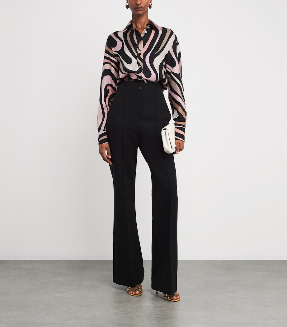 Silk Printed Blouse 001NERO/NUDE Image 2