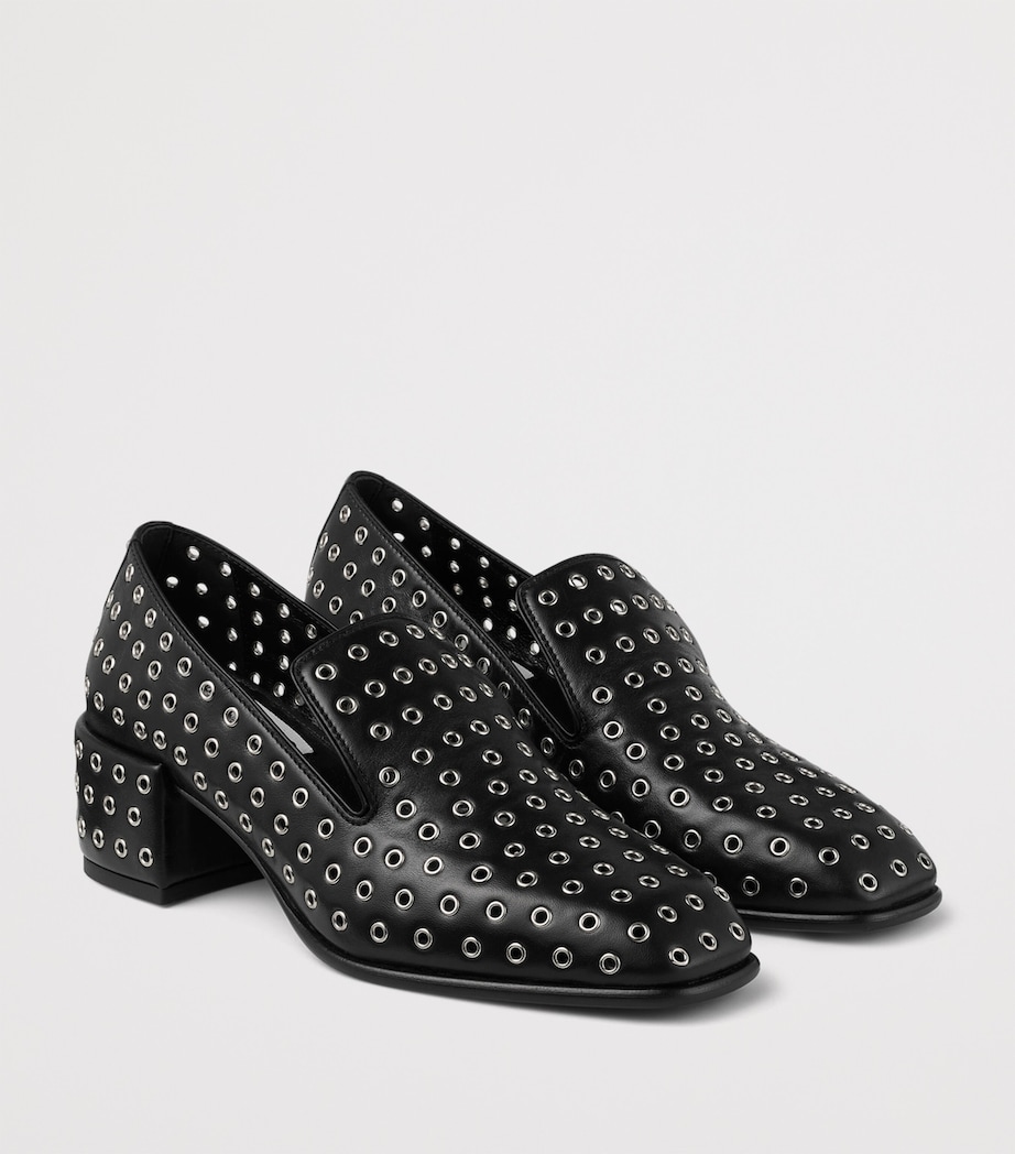 Eliot 45 Nappa Heeled Loafers BLACK/SILVER Image 2