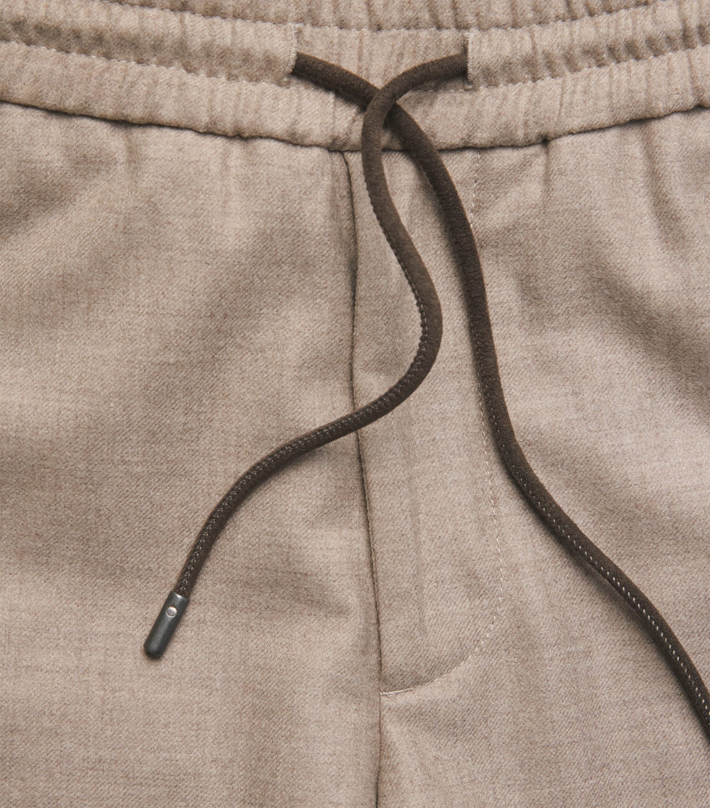 Sease Mens Stretch-Virgin Wool Mindset Drawstring Trousers Driftwood Image 6