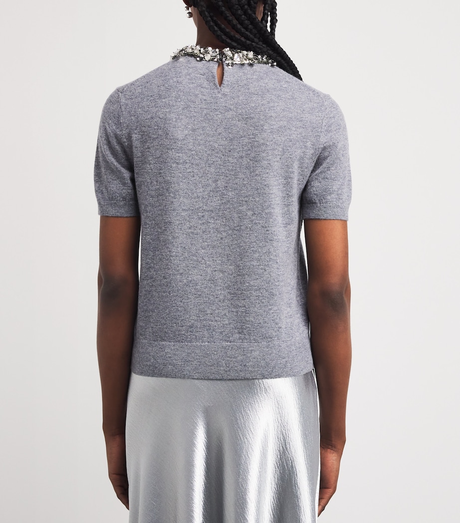 Wool-Cashmere Embellished Sweater 023 GRAY MELANGE Image 4