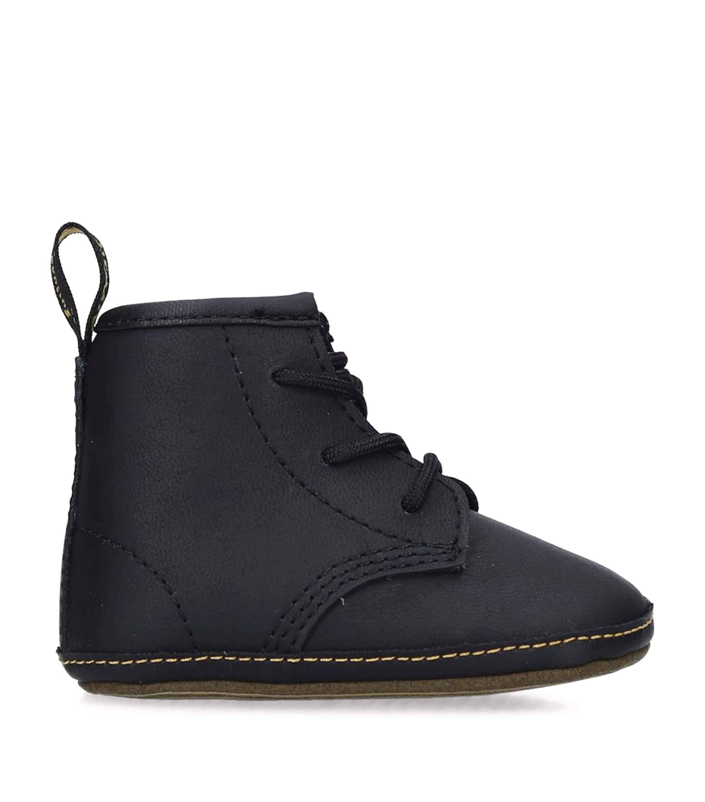 Leather 1460 Crib Mason Booties BLACK Image 3