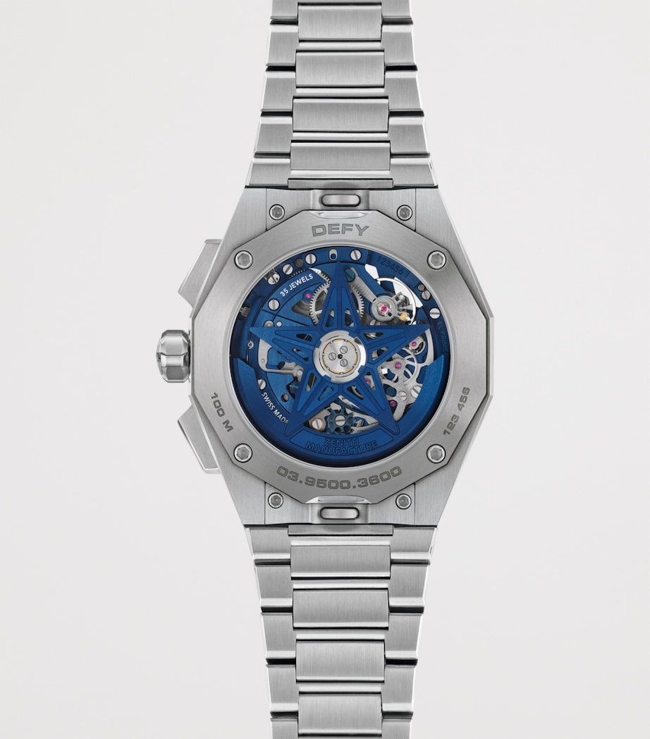 Stainless Steel Defy Skyline Skeleton Watch 41mm BLUE Image 2