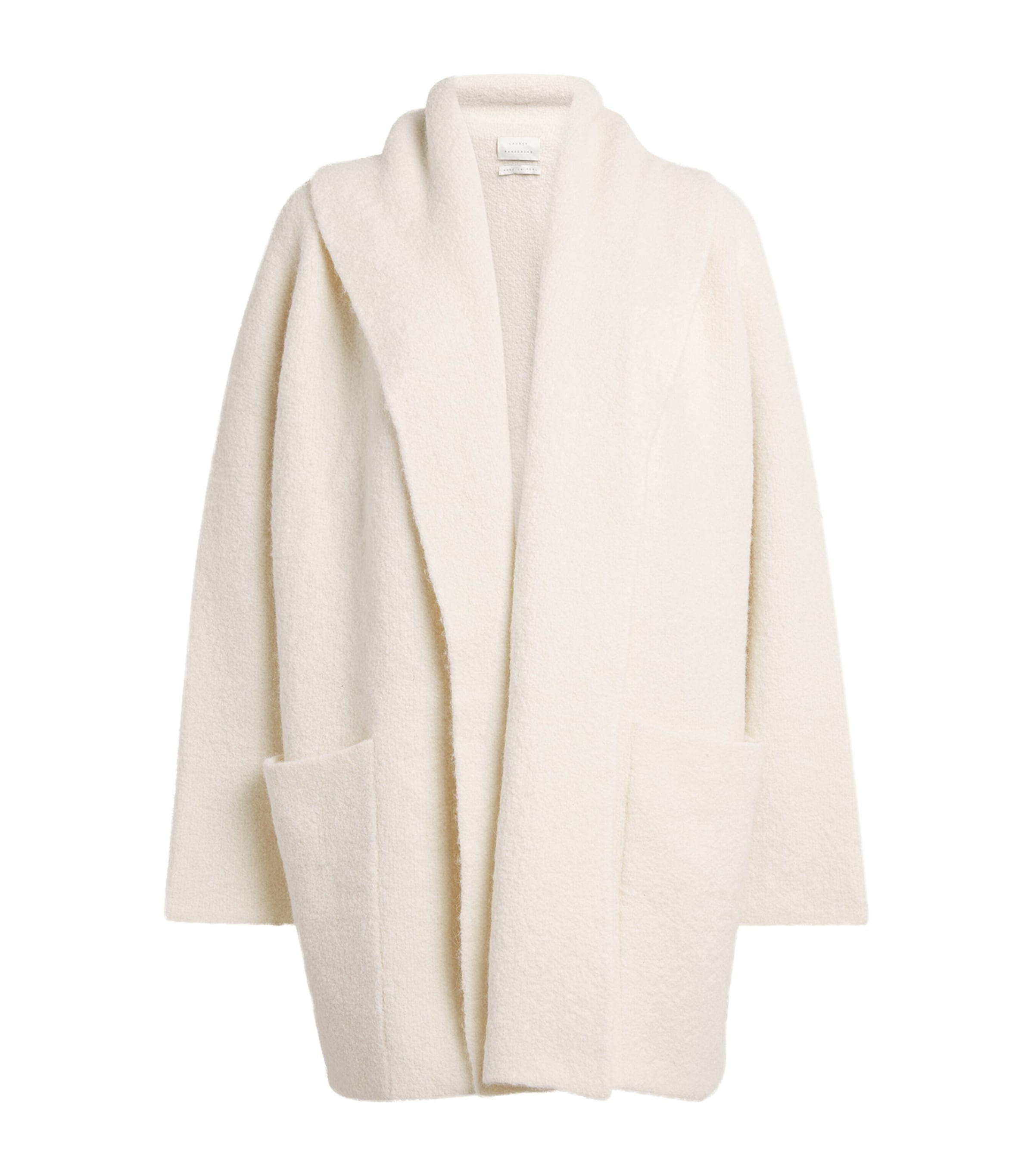 Lauren Manoogian Womens Alpaca-Merino Double-Faced Scarf Coat Raw White Image 1