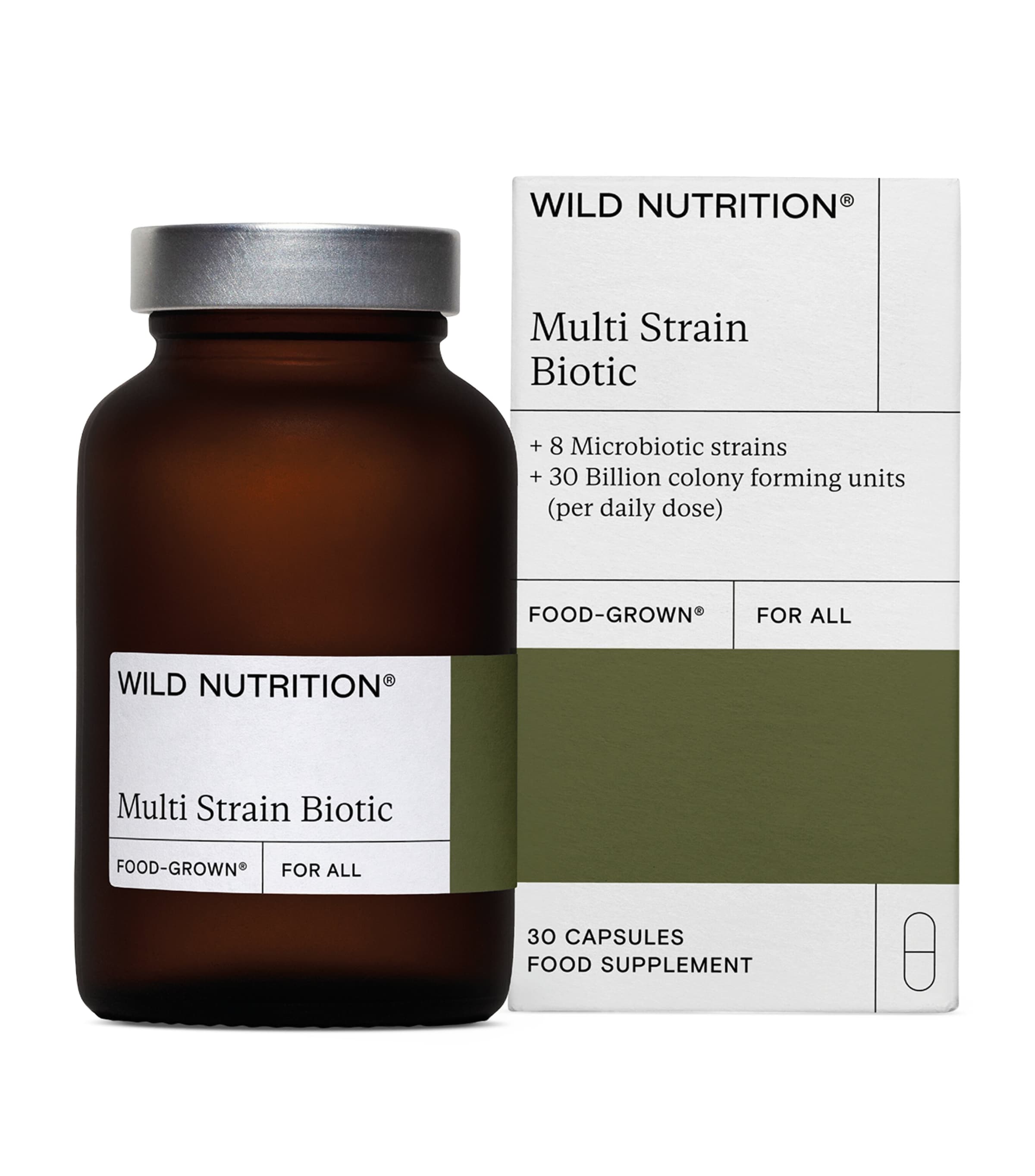 Wild Nutrition Food-Grown Multi Strain Biotic (30 Capsules) Image 1