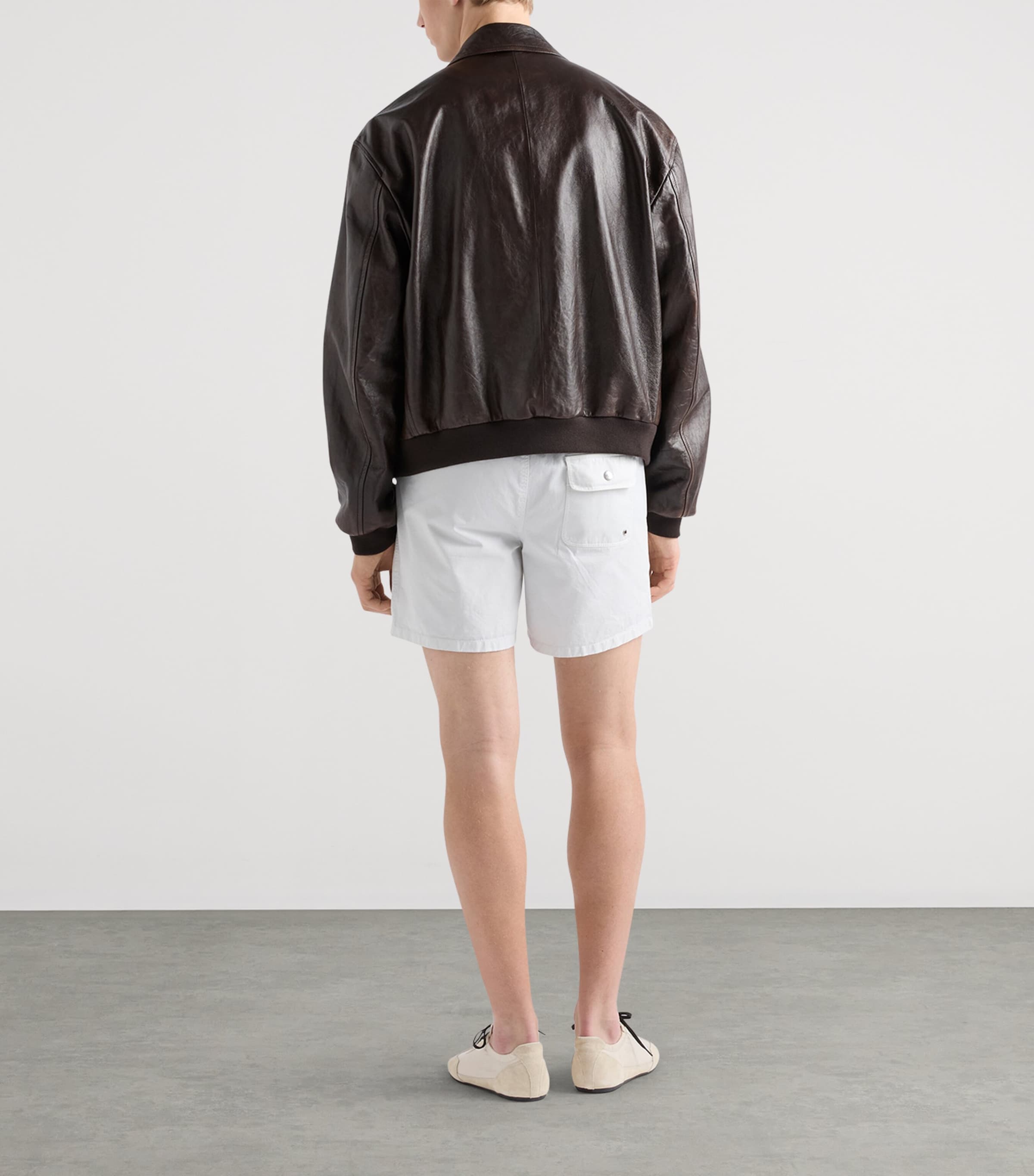 Prada Mens Nappa Leather Bomber Jacket Brown Image 5