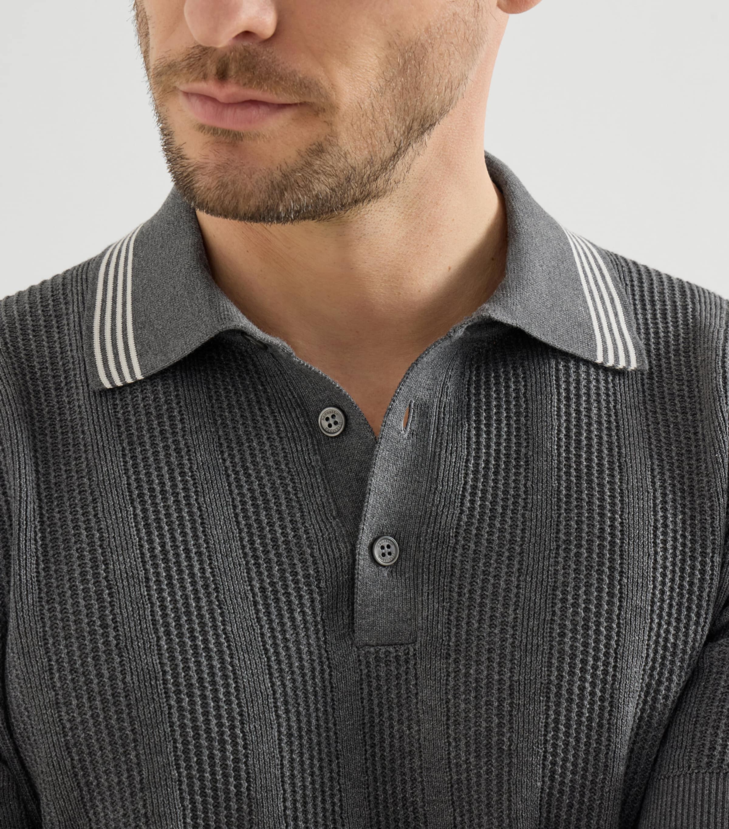Brunello Cucinelli Mens Cotton Polo Shirt Image 6