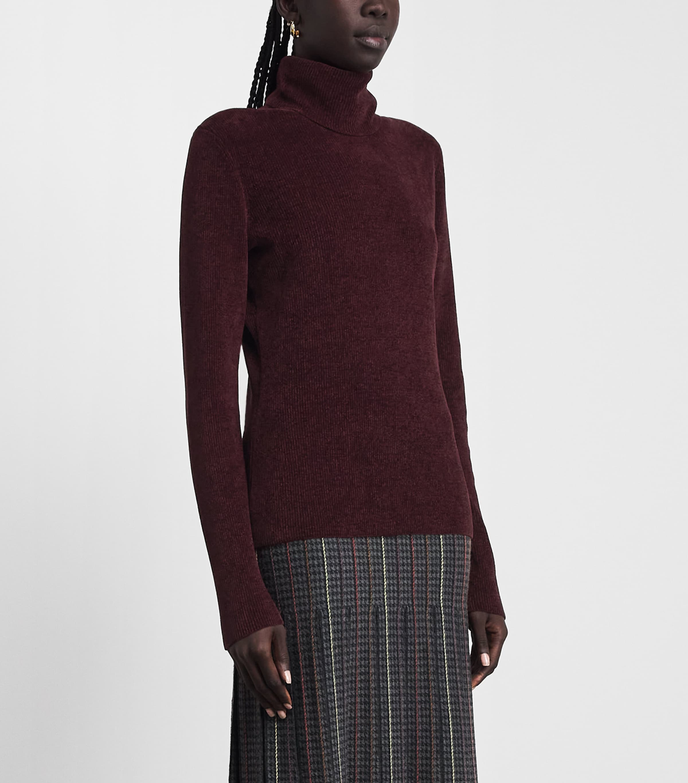 Gabriela Hearst Womens Silk Rollneck Torcello Sweater Plu Plum Image 4