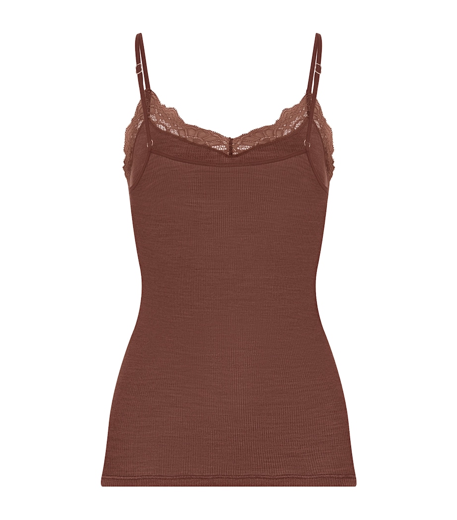 Hanro Womens Wool-Silk Cami Top Cinnamon Image 3