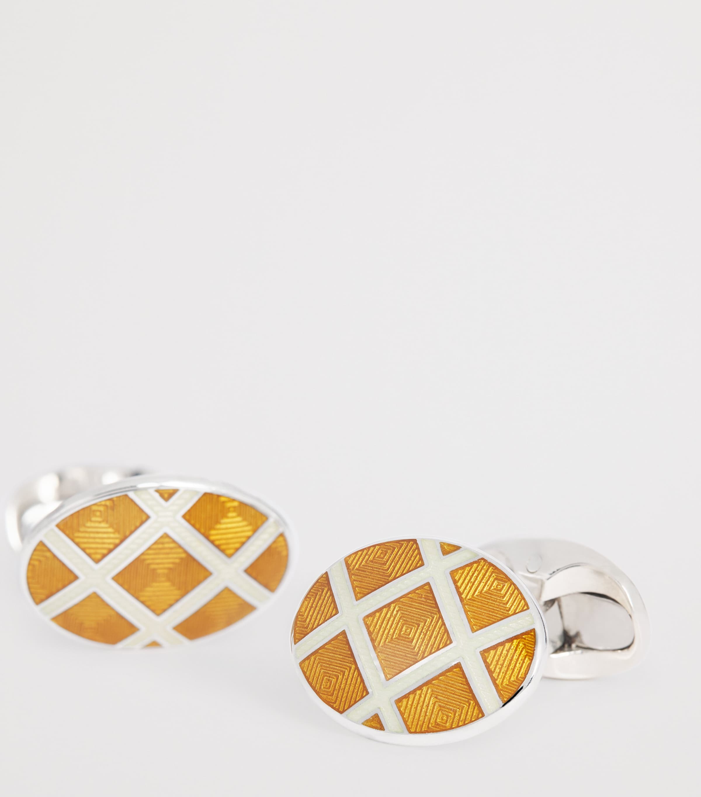 Sterling Silver and Enamel Cufflinks BROWN Image 5