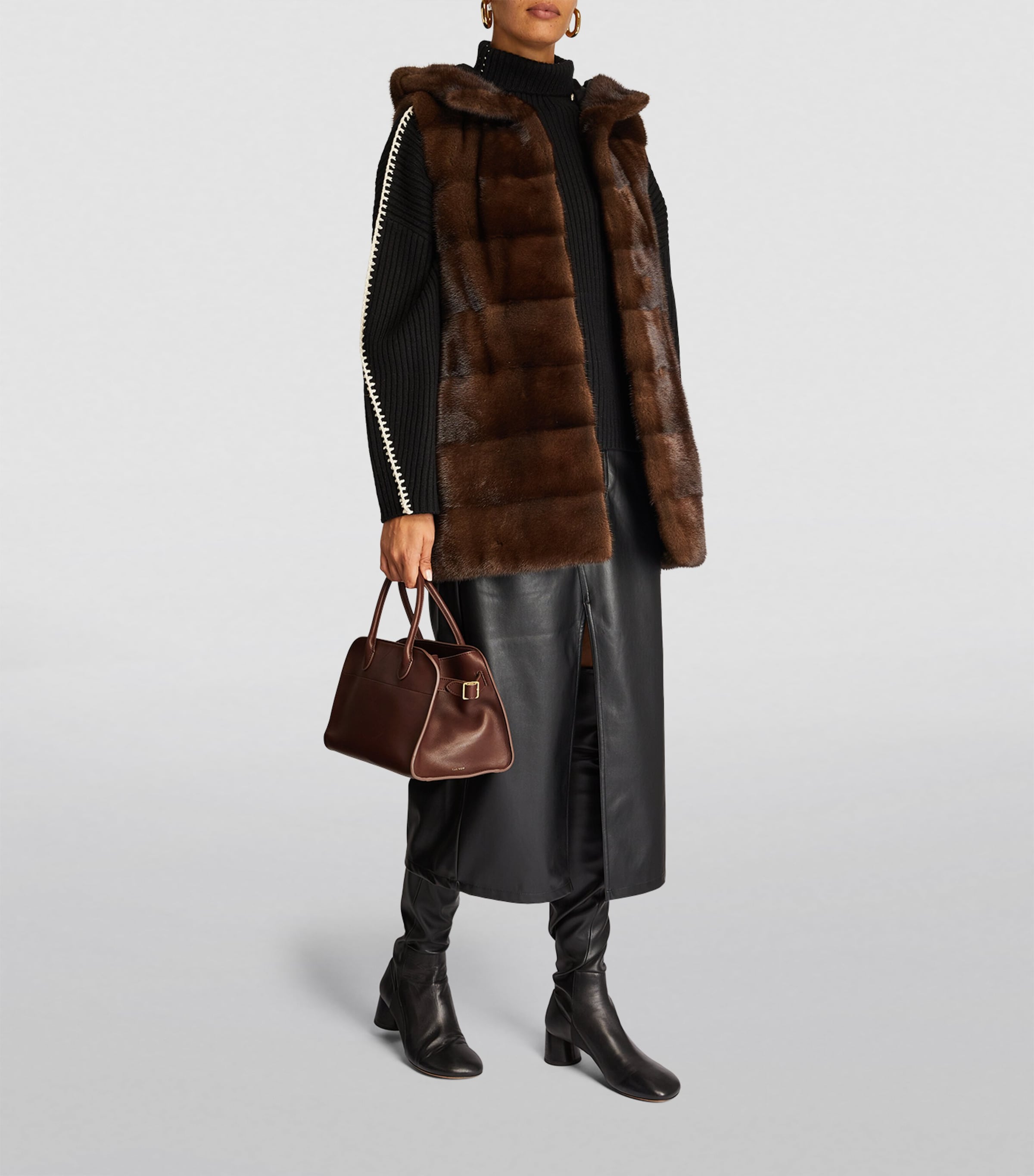 Mink Hooded Gilet LUNA Image 2