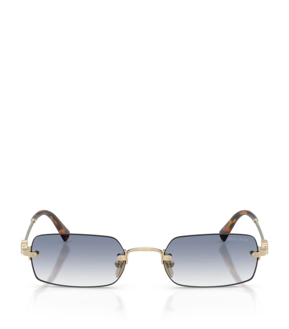 Miu Miu Rectangular MU B50S Sunglasses Gold Image 1