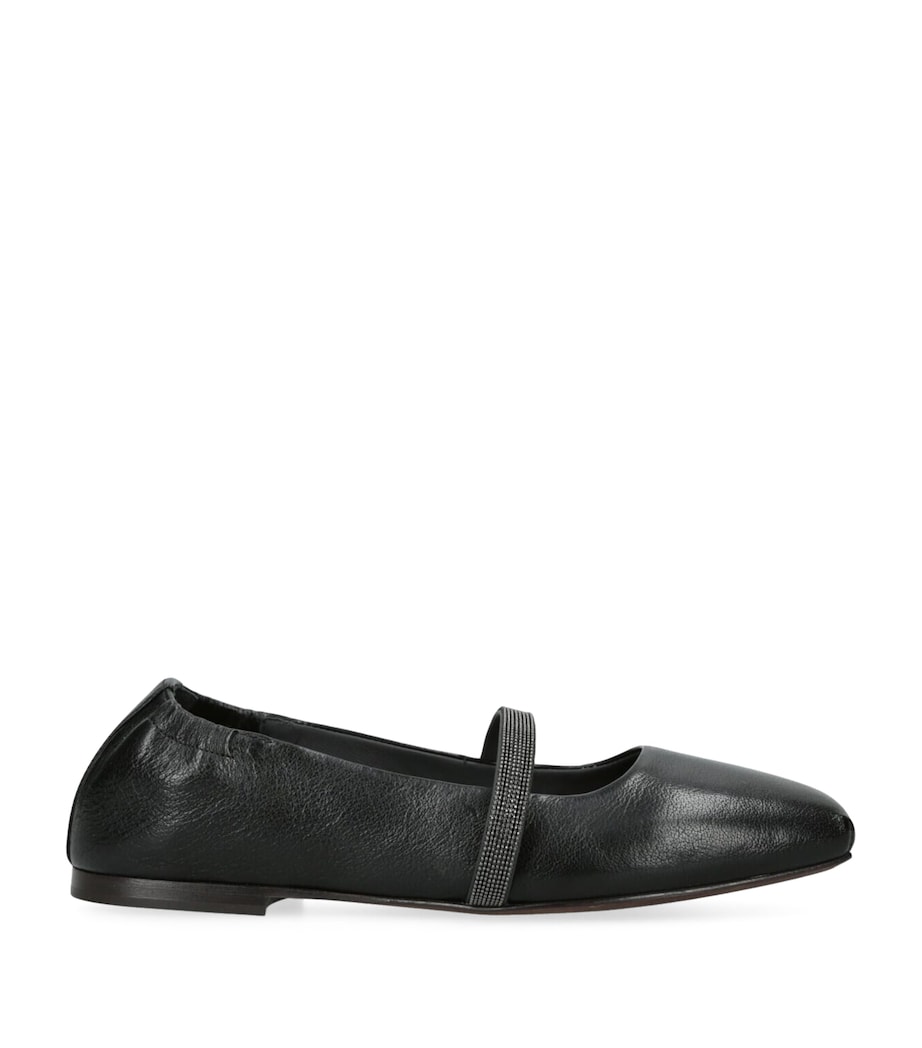 Brunello Cucinelli Leather Ballet Flats Black Image 1
