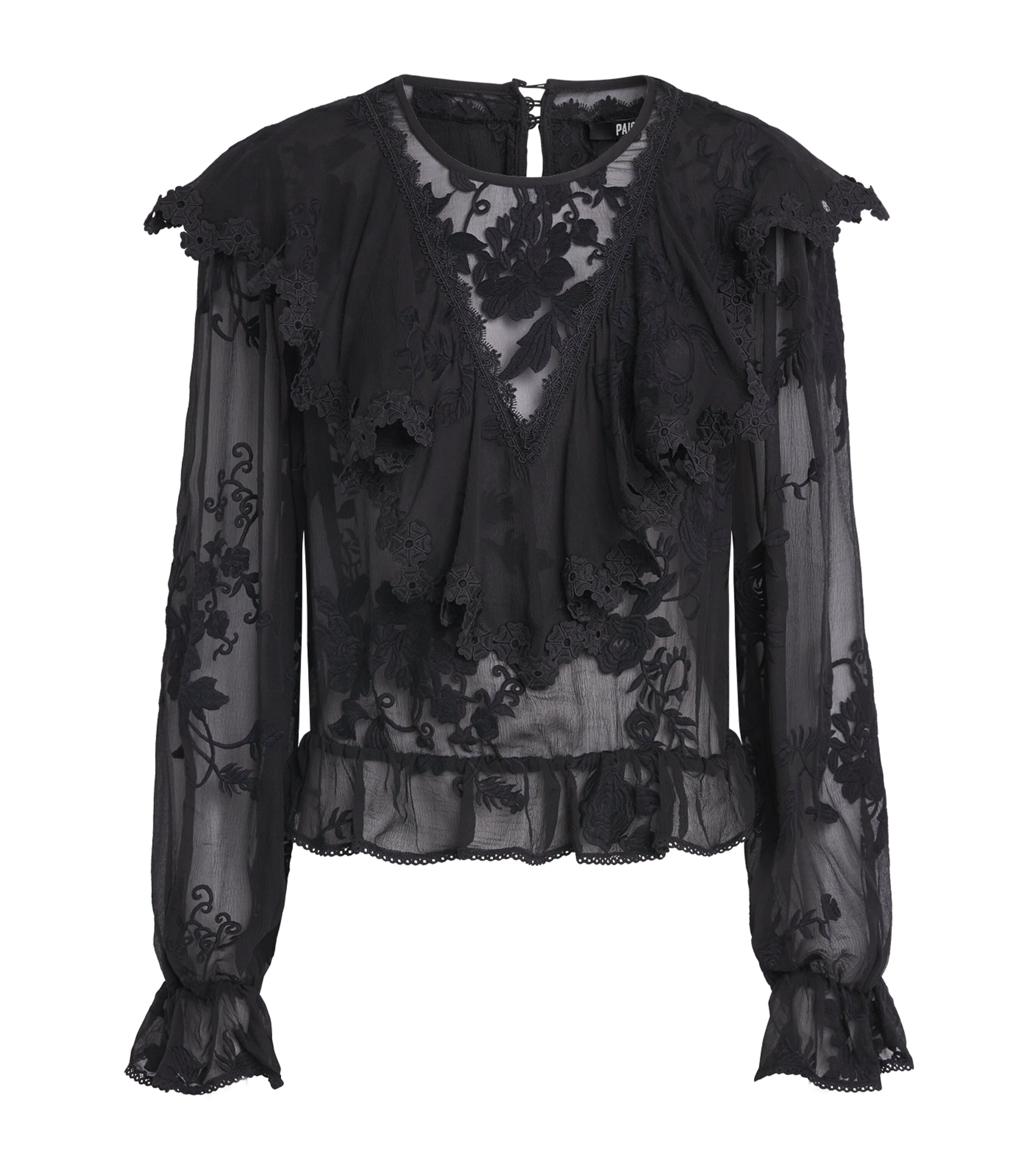 PAIGE Womens Silk Akari Blouse Black Image 1