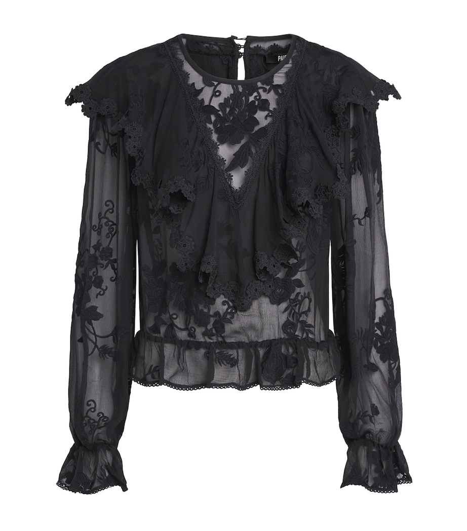 PAIGE Womens Silk Akari Blouse Black Image 1