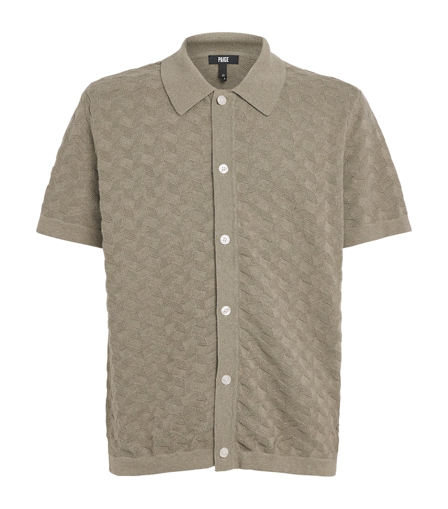 PAIGE Mens Cotton-Linen Mendez Shirt Dried Lemongrass Image 1