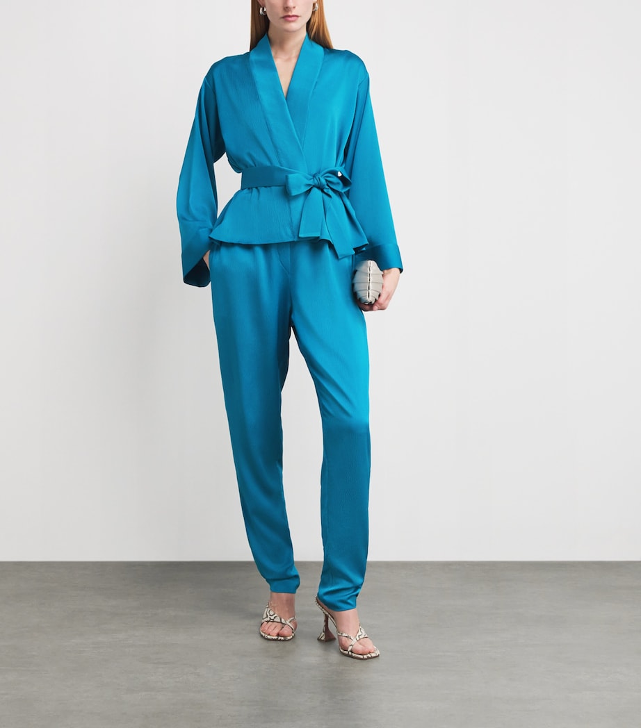 Organic Cotton Crinkle Iteratio Trousers LAGUNA BLUE Image 2